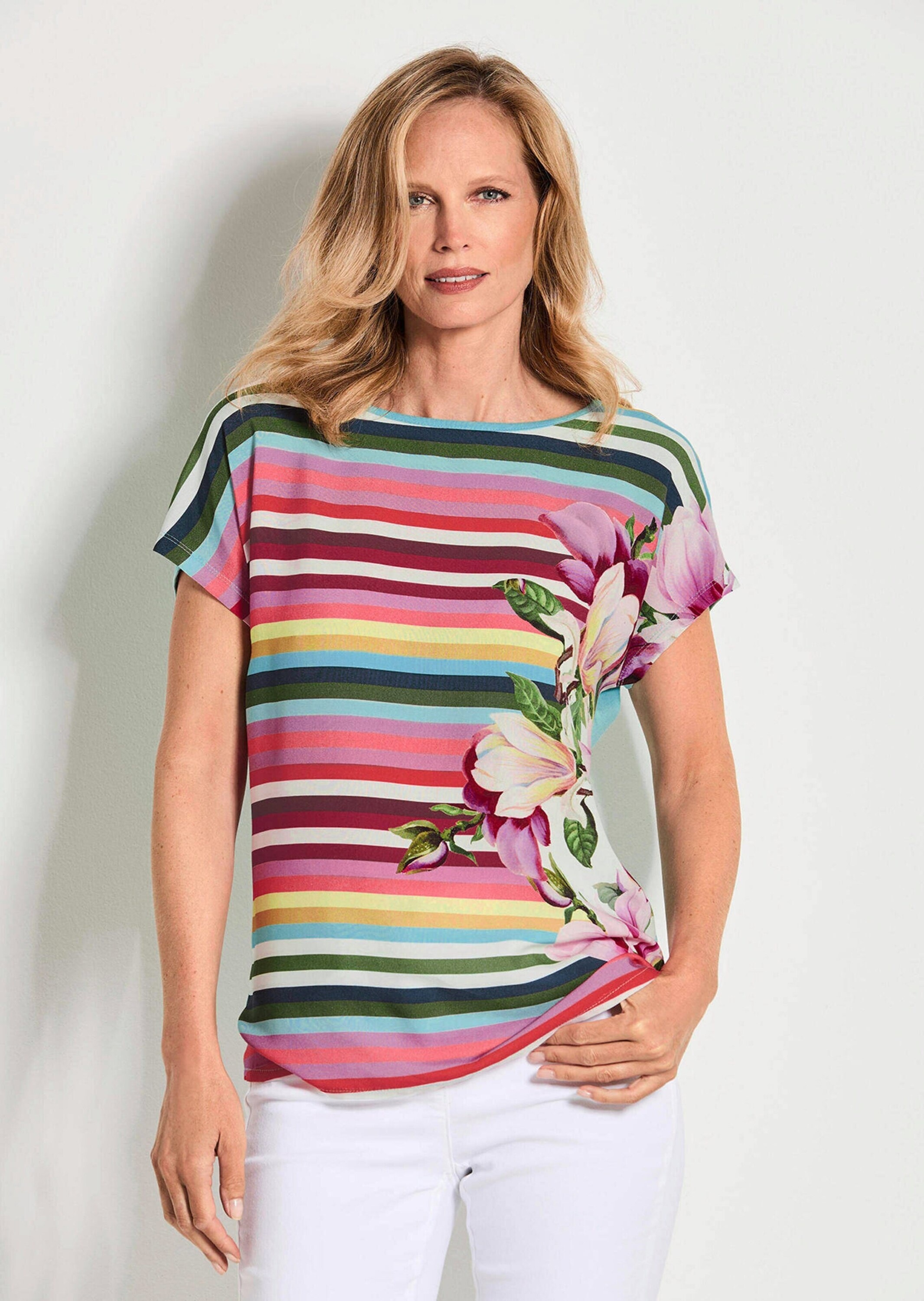 Goldner Striped Pullover Blouse Multicolor Petite 3