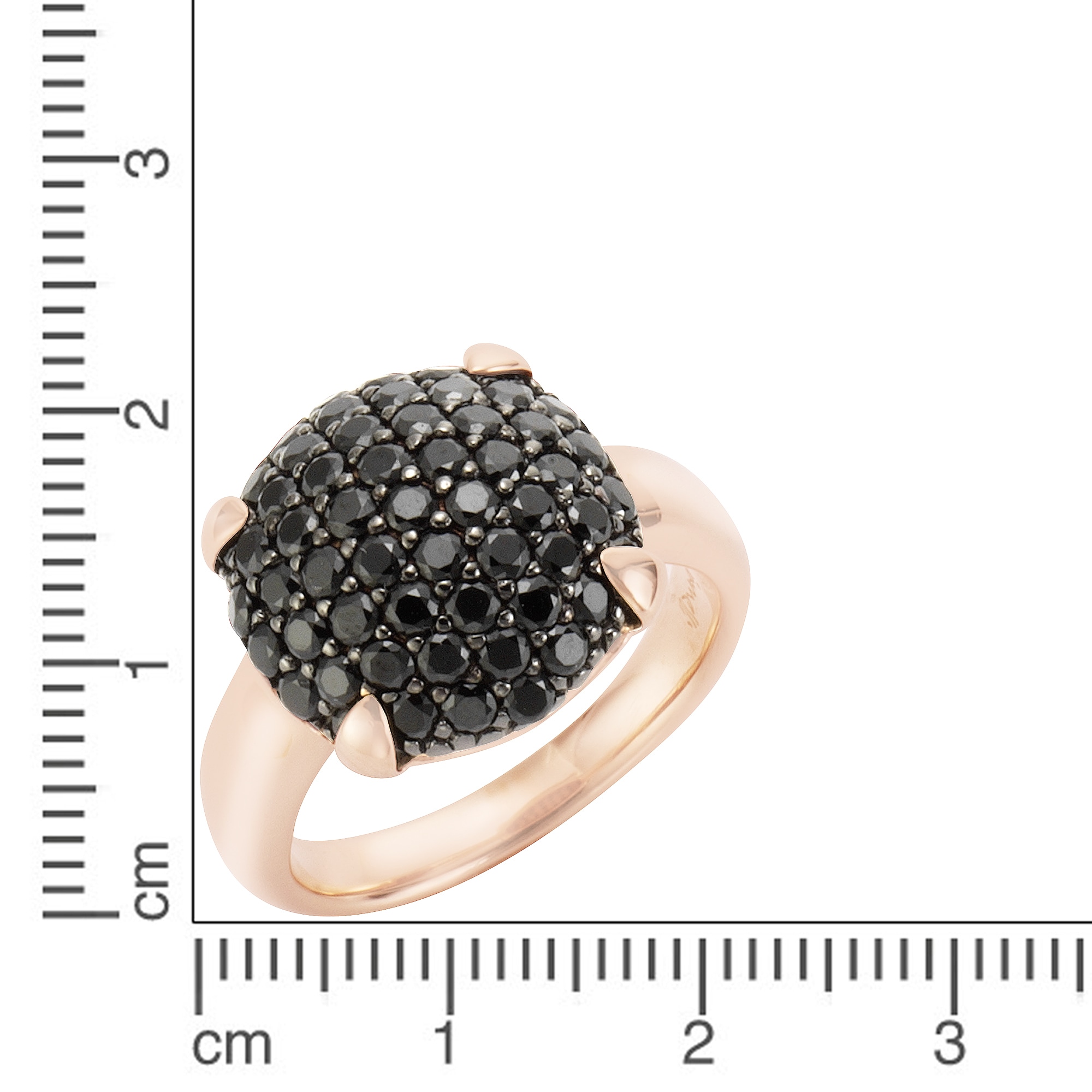 Jamelli Fingerring »925/- Sterling Silber rotvergoldet mit Onyx«