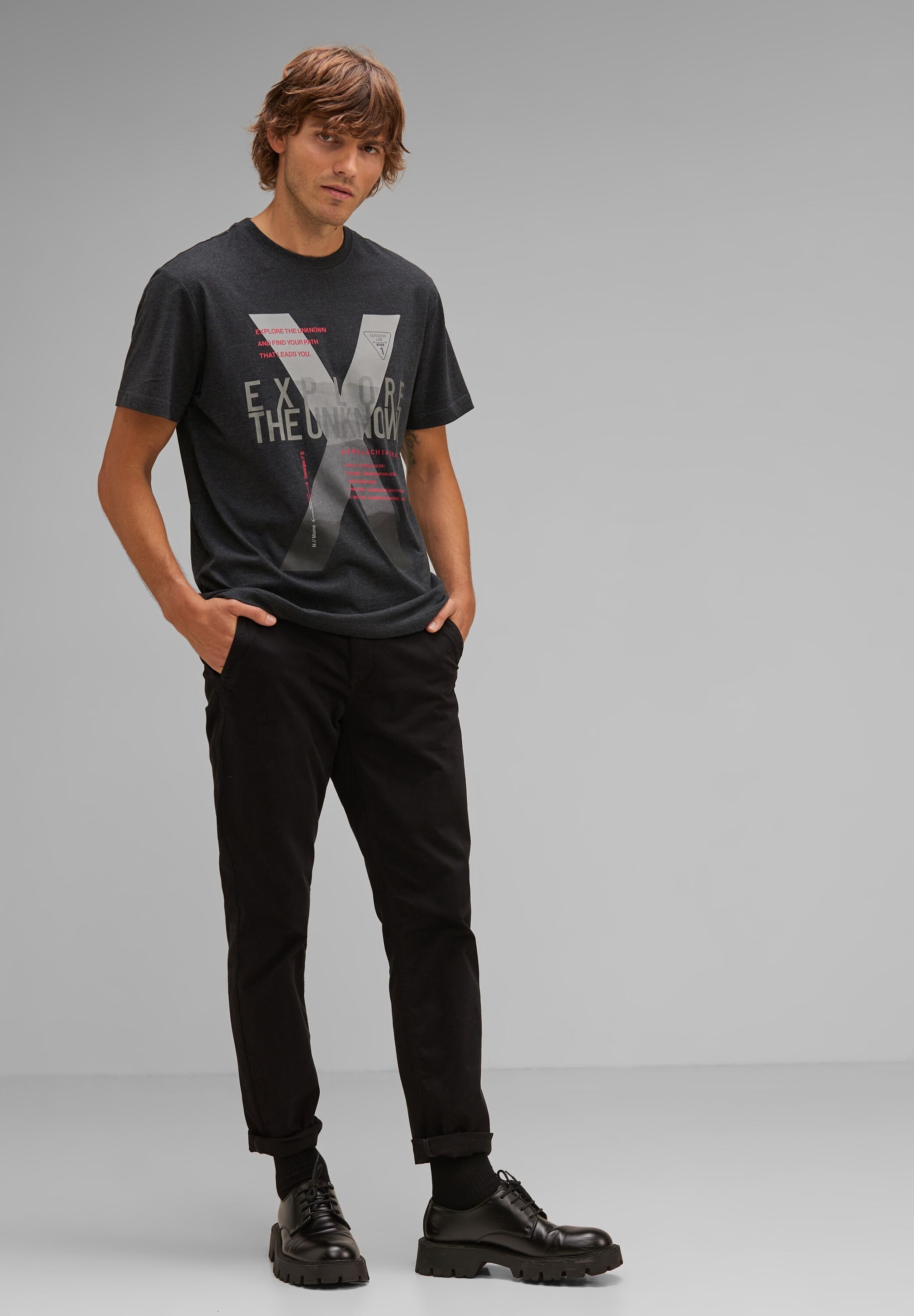 STREET ONE MEN T-Shirt, aus ▷ softem bestellen Materialmix BAUR 