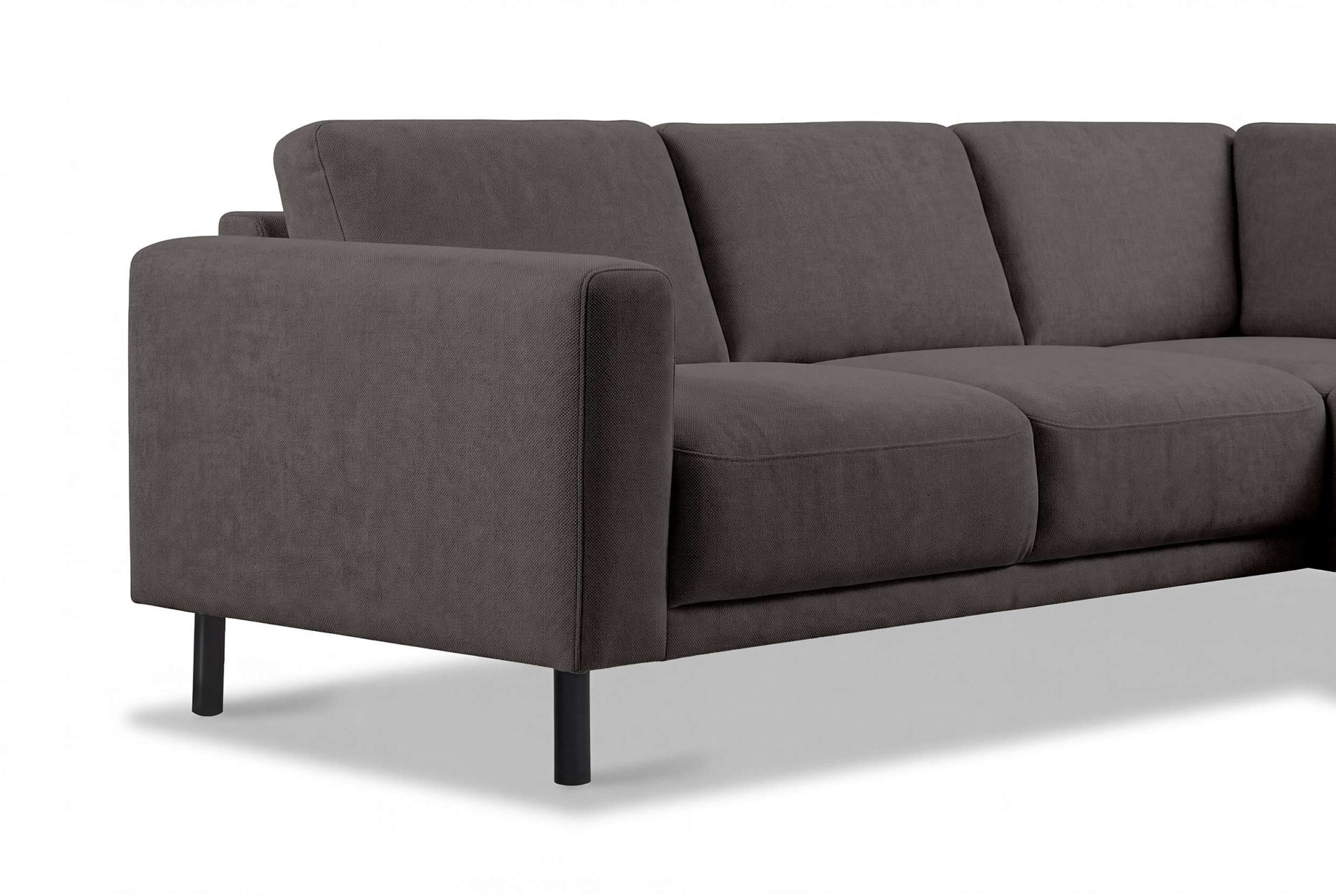 OTTO home Ecksofa »Sveeva, L-Form, B.240 cm, schwarze Metallfüße« langlebiger Strukturstoff, mit Wellenunterfederung, viele Farben