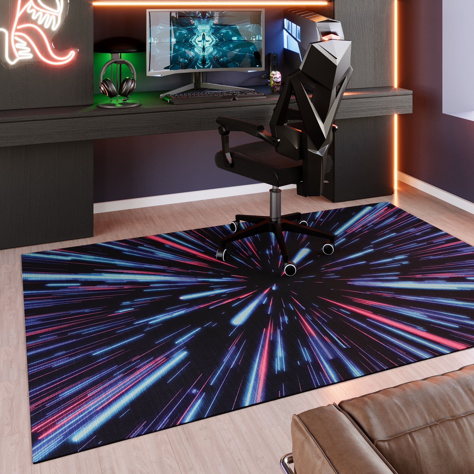 Wecon home Teppich "Neon Horizon" Gamer Teppich, gewebt, futuristisch, robu günstig online kaufen