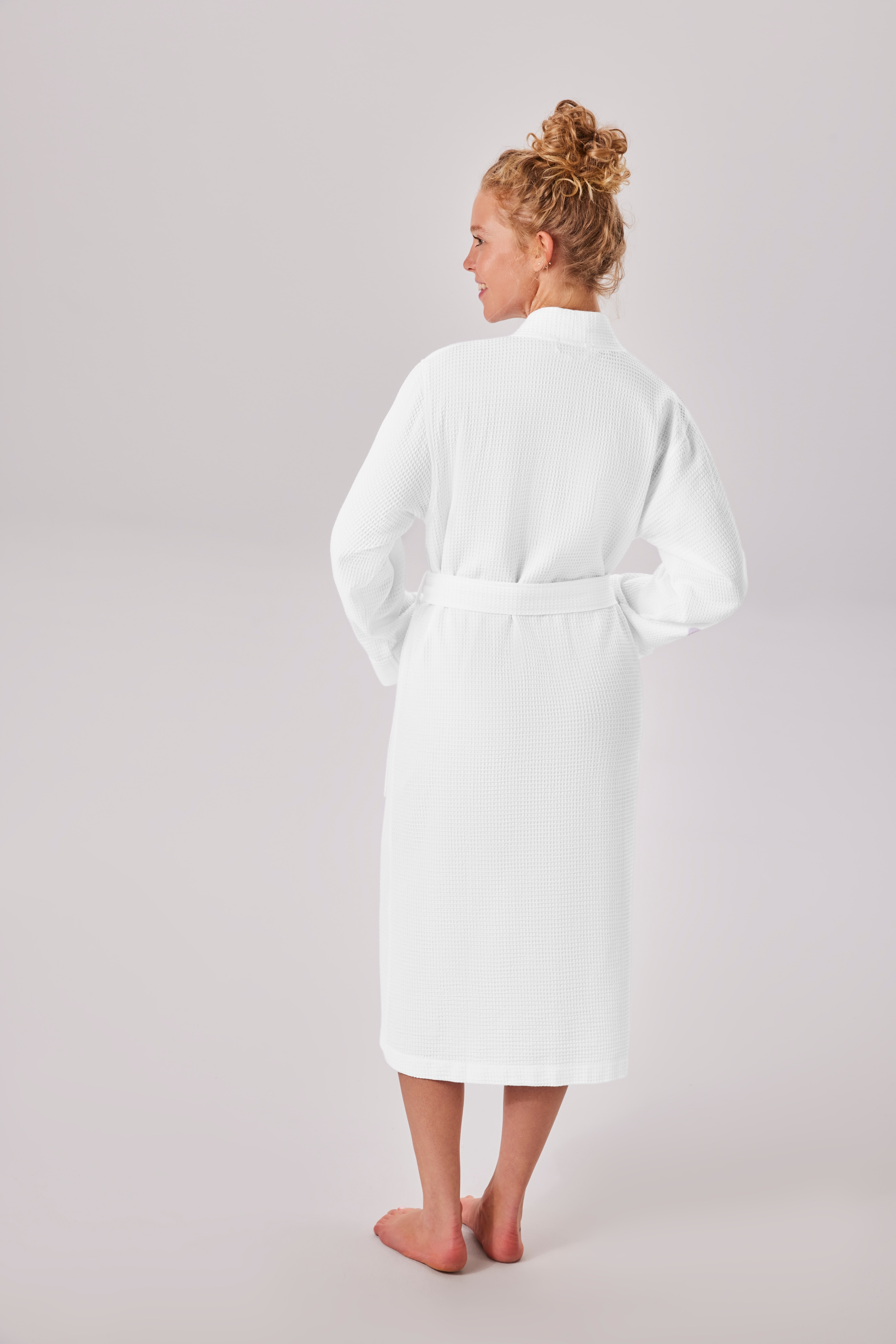 my home Unisex-Bademantel »Vanessa, ideal für Sauna & Spa, Hotelbademantel, Morgenmantel« 1 Stk. tlg., Taschen, Damen & Herren, Waffelpiqué, sehr leichte Qualität, S-3XL