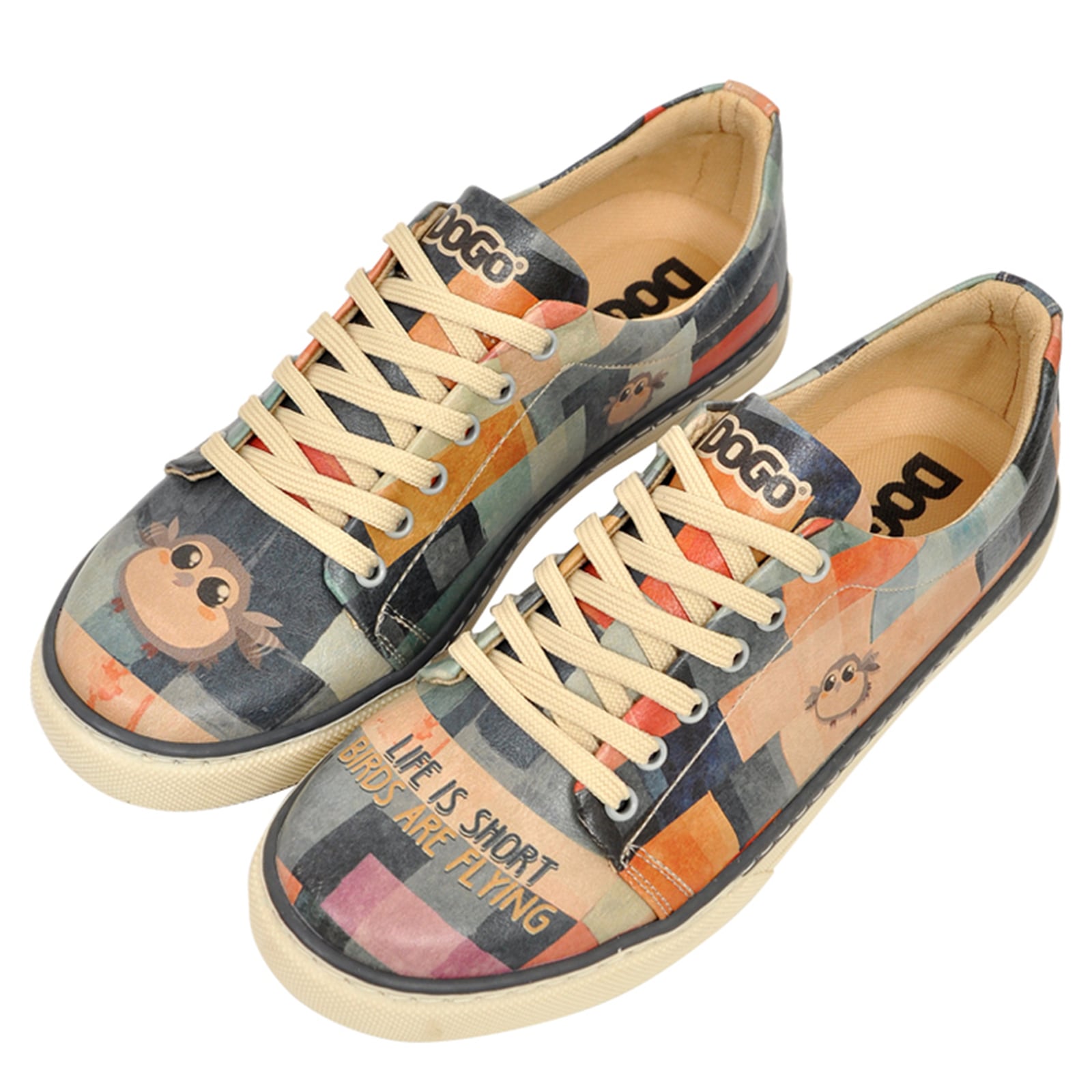 DOGO Sneaker "Classic Schnürsneaker Life Is Short Damen Sneaker", Handgefer günstig online kaufen