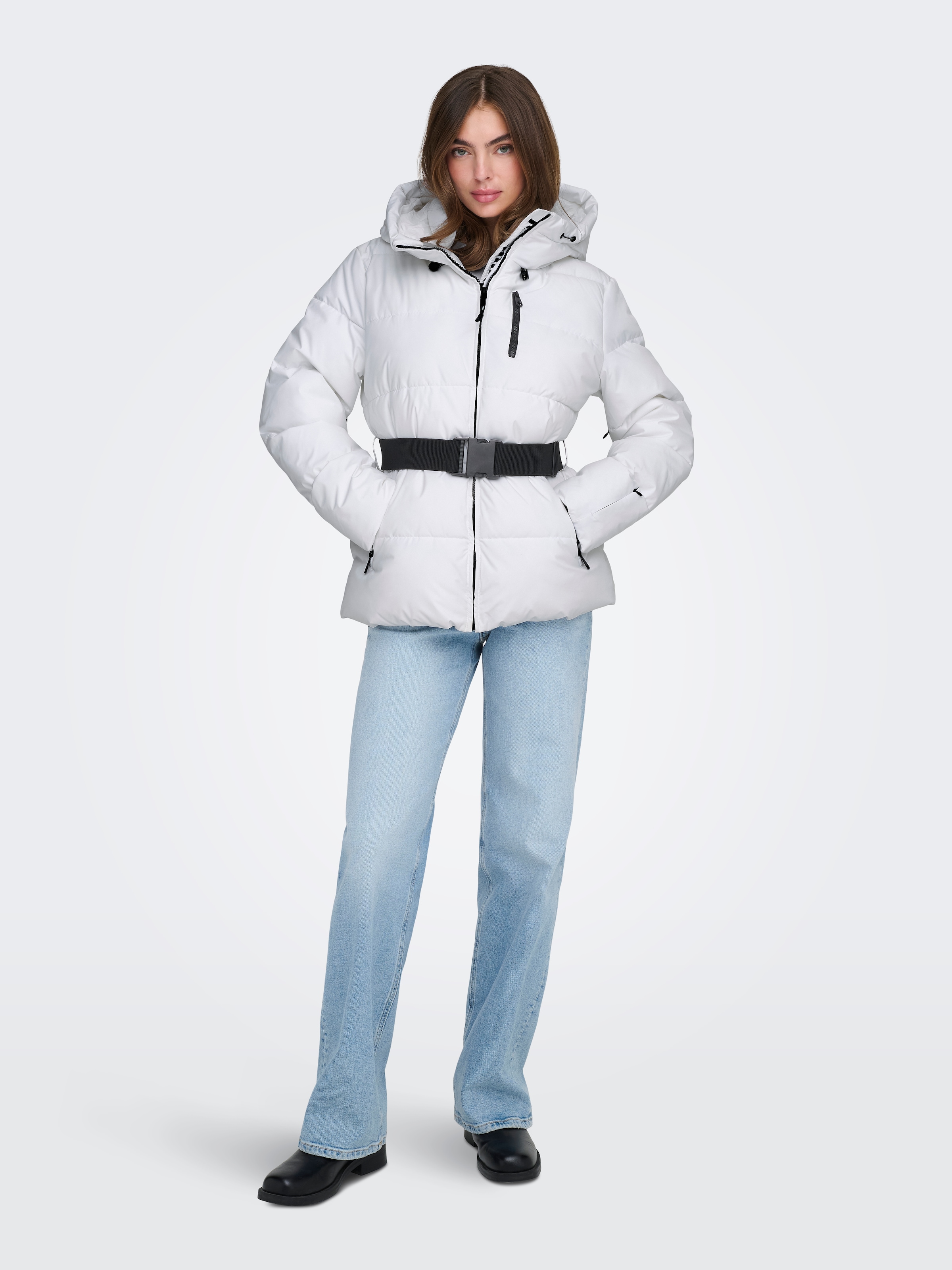 ONLY Steppjacke »ONLHARPER LIFE BELTED PREMIUM JACKET OTW« mit Kapuze