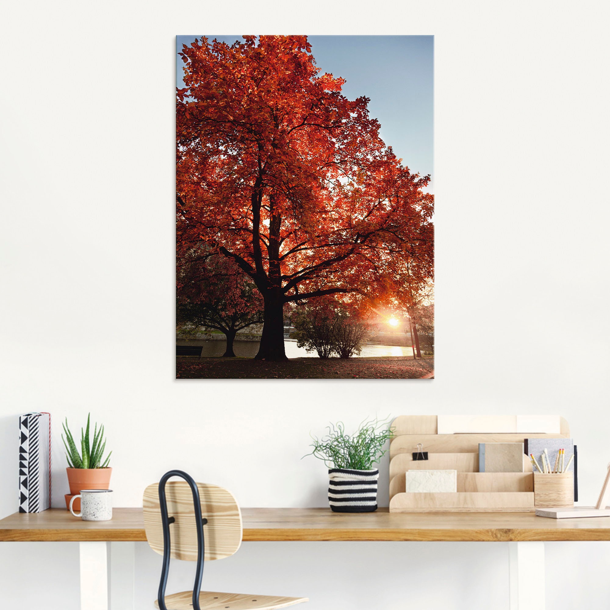 Artland Glasbild »Herbstbaum«, Bäume, (1 St.), in verschiedenen Größen