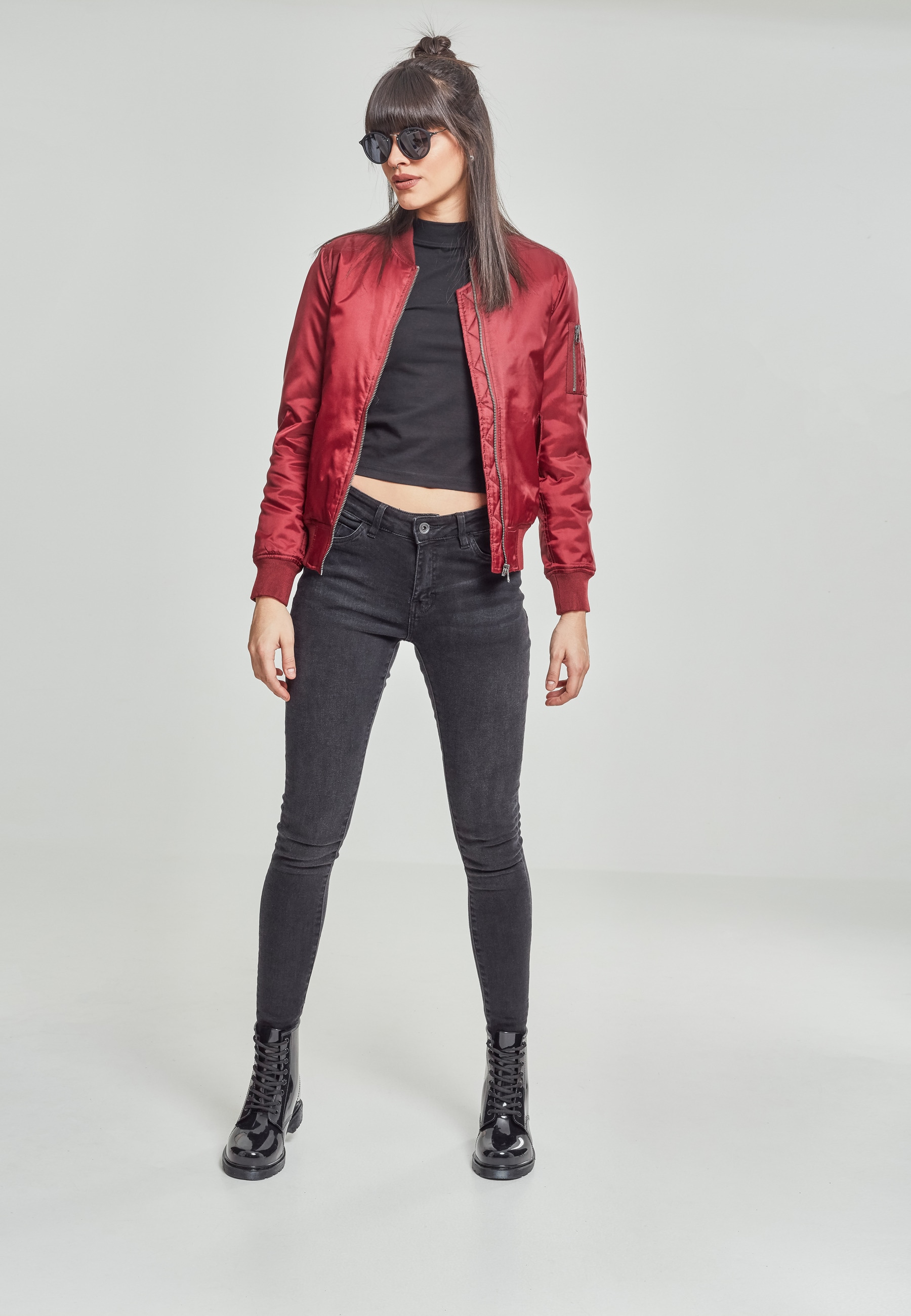 URBAN CLASSICS Allwetterjacke »Urban Classics Damen Ladies Basic Bomber Jacket« 1 Stk. tlg. ohne Kapuze