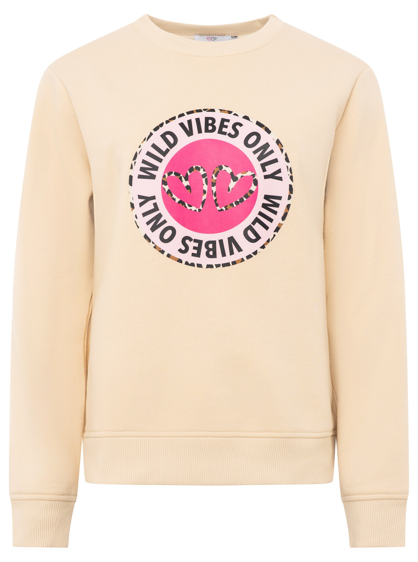 Zwillingsherz Hoodie ""Wild Vibes"", Rundhals, runder Druck mit Leomuster u günstig online kaufen