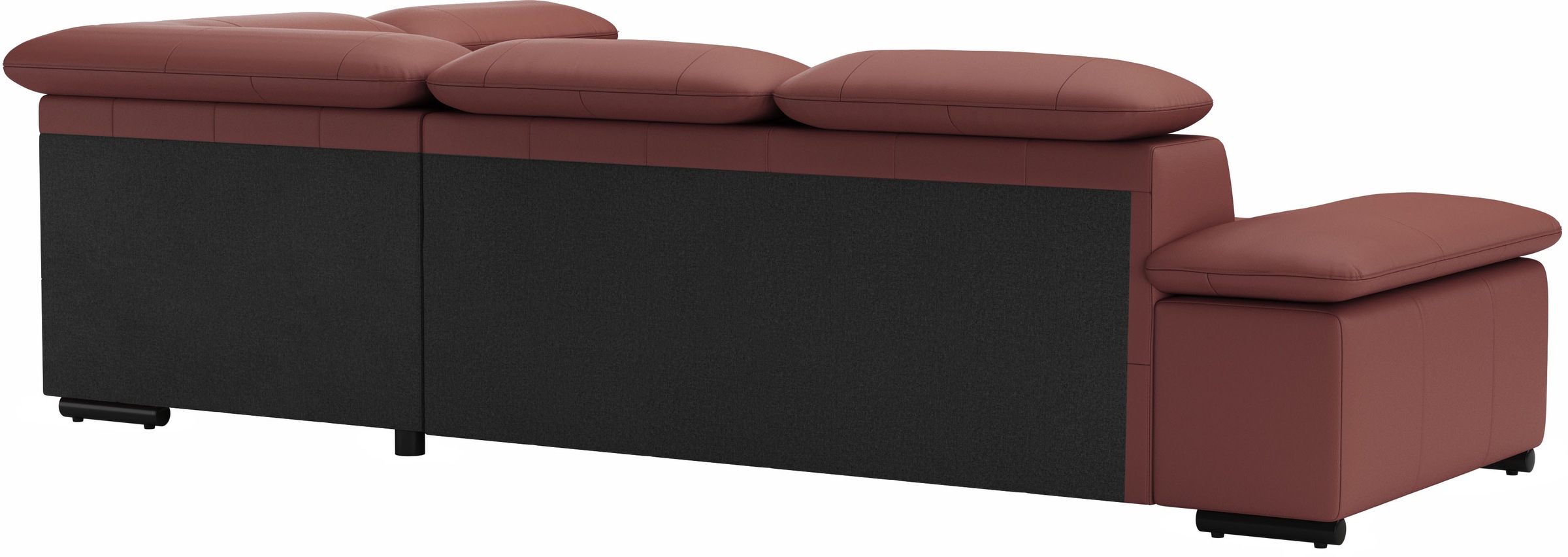 Ecksofa SIT & MORE "Alcudia L-Form", rot (merlot), B:272cm H:73cm T:226cm, NaturLEDER;Spannstoff, Sofas, Ecksofa, mit Armteilverstellung, optional Kopfteilverstellung und Bettfunktion 9