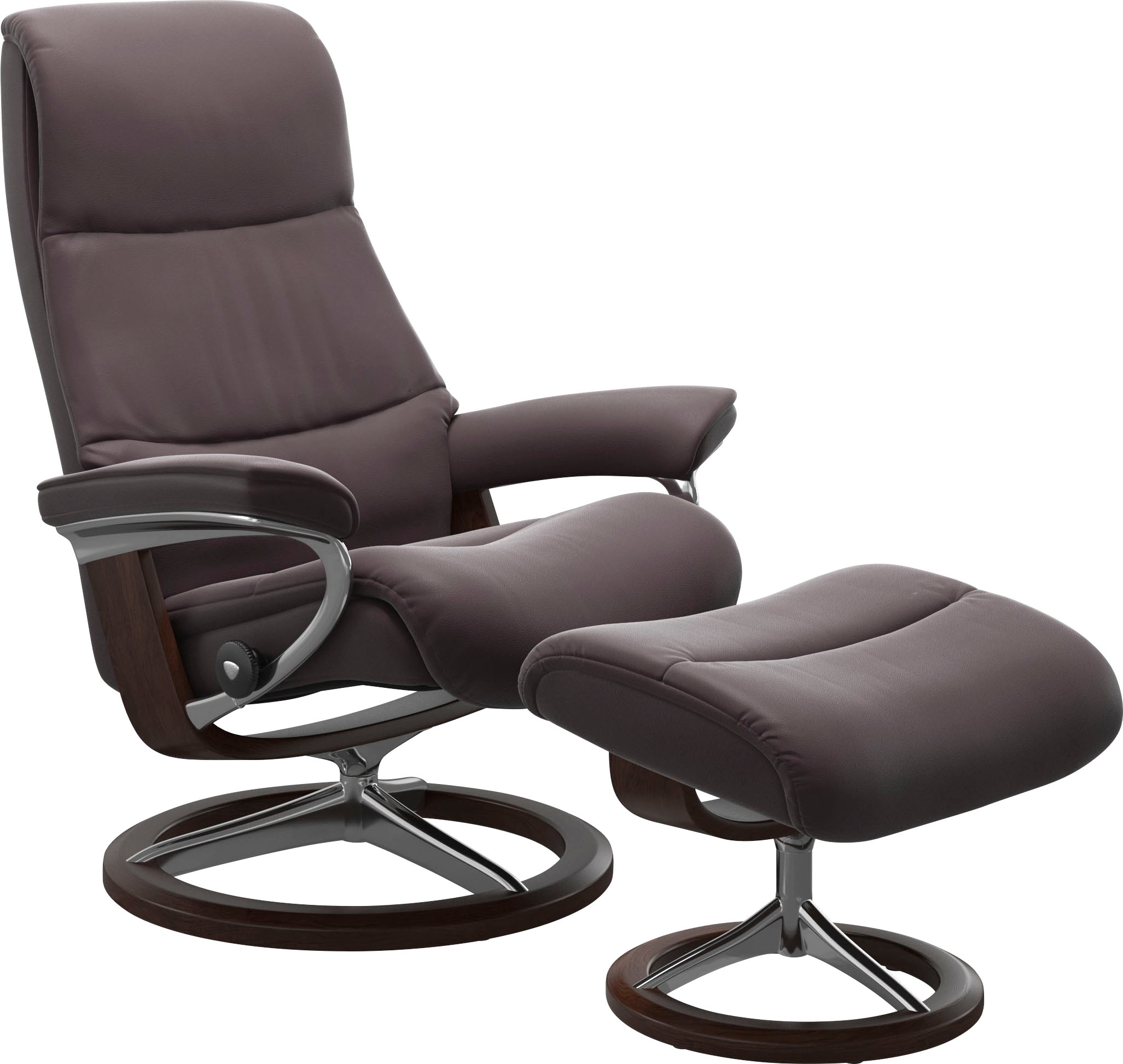 Stressless Relaxsessel "View" Set, Relaxsessel mit Hocker, mit Signature Base, Größe M,Gestell Braun