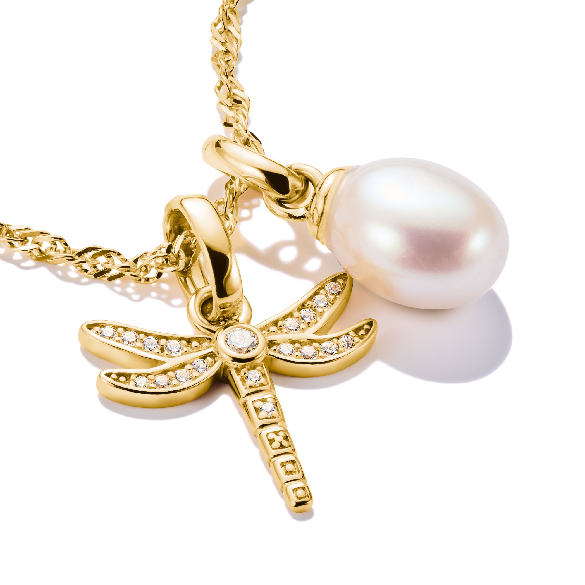 THOMAS SABO Charm-Einhänger »Charm Libellen-Design - Connect, CC1285-051-14, CC1285-414-14«, mit Zirkonia (synth.)