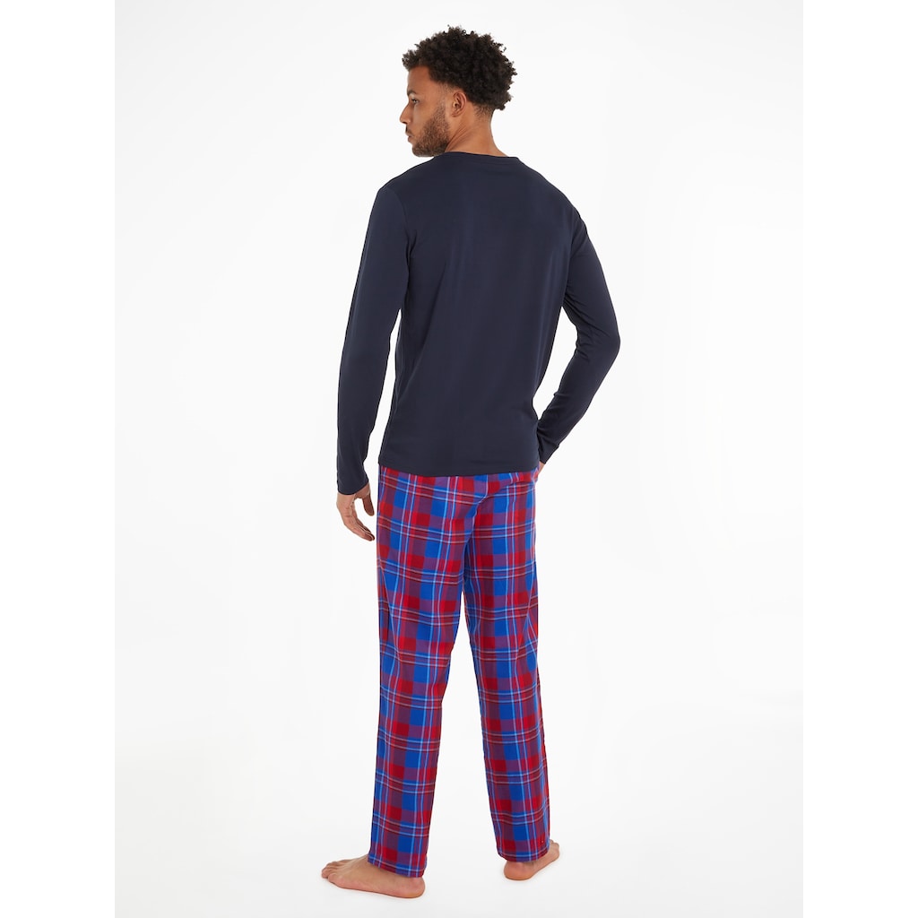 Tommy Hilfiger Underwear Pyjama »LS PANT SLIPPERS SET FLANNEL«, (Set, 3 tlg., Pyjama + Slipper), im Karo-Design