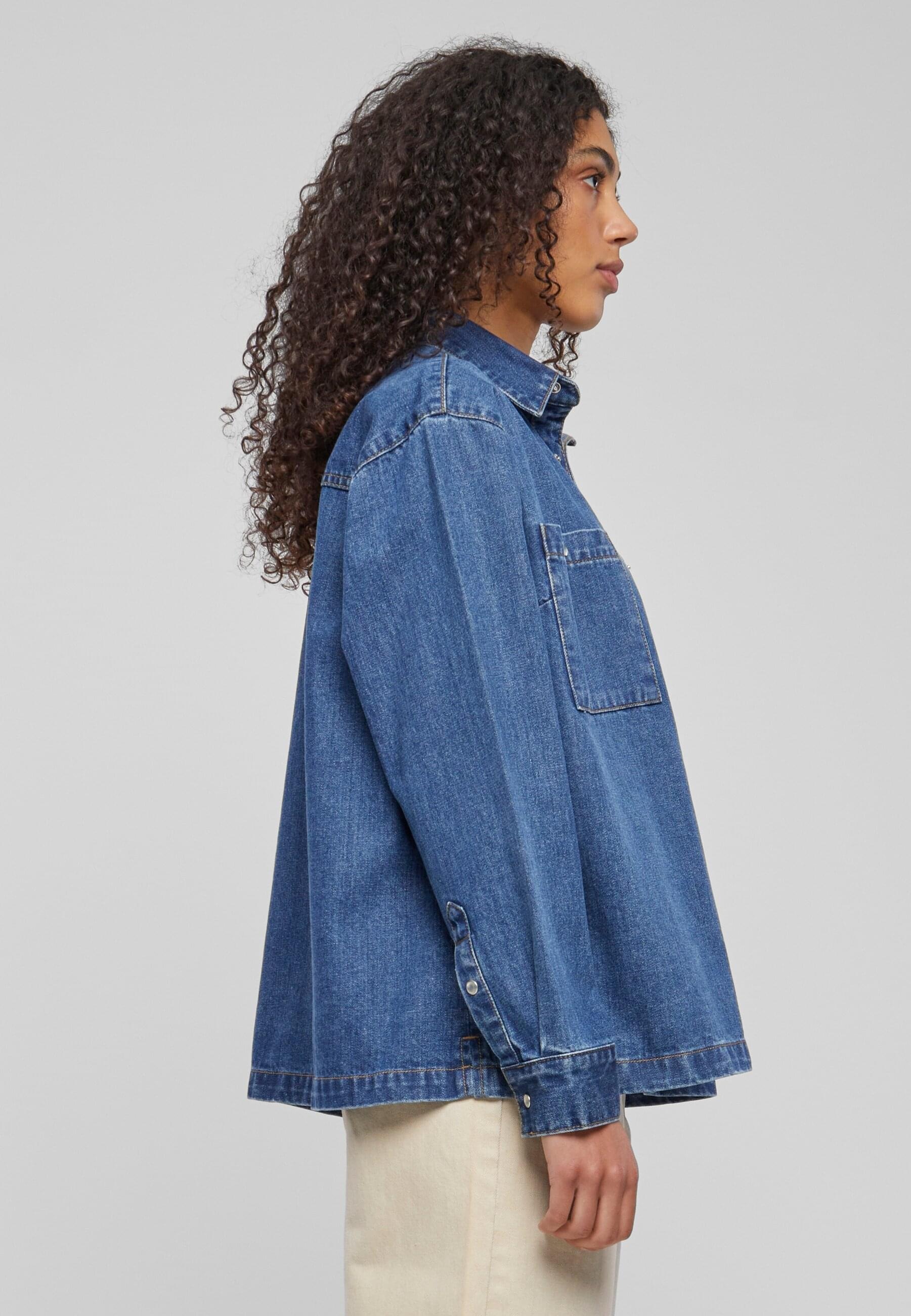 URBAN CLASSICS Langarmhemd »Urban Classics Damen Ladies Oversized Denim Shirt«