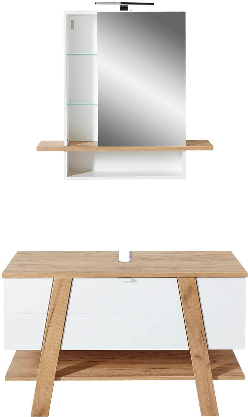 GERMANIA Badmöbel-Set »GW-Avellino«, 2-teilig, bestehend aus einem  Spiegelschrank und einem Waschbeckenunterschrank bestellen | BAUR