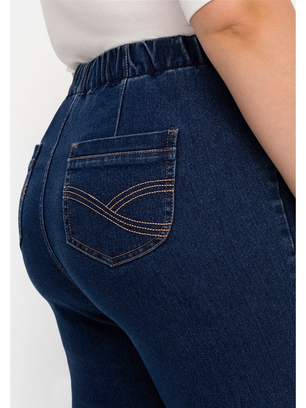 Sheego Schlupfjeans »Große Größen«, mit Teilungsnähten, schmale Form für  bestellen | BAUR | Skinny Jeans