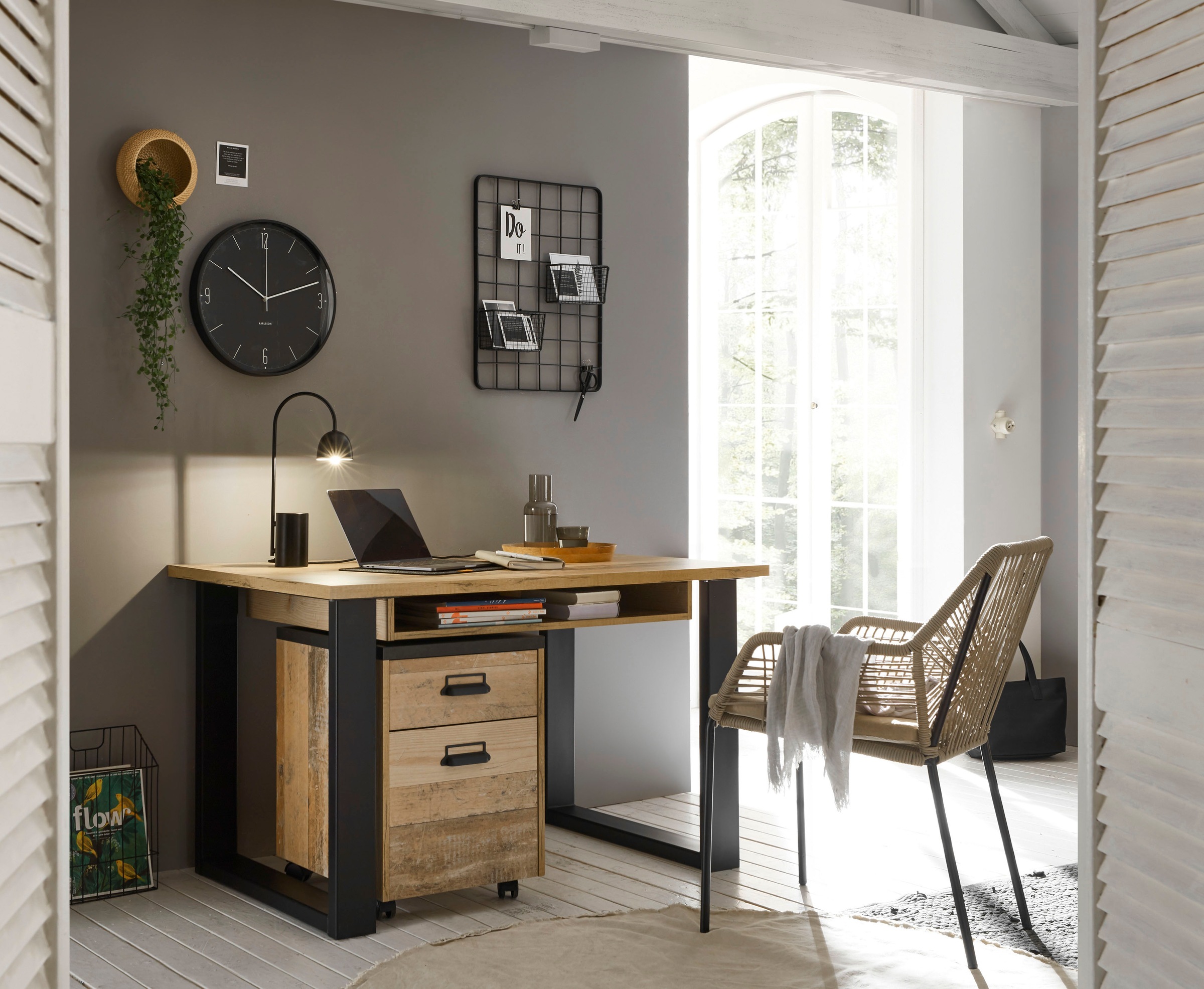 Home affaire Schrank-Set "SHERWOOD" 2 Stk. tlg. Büromöbel Set, mit Apotheke günstig online kaufen