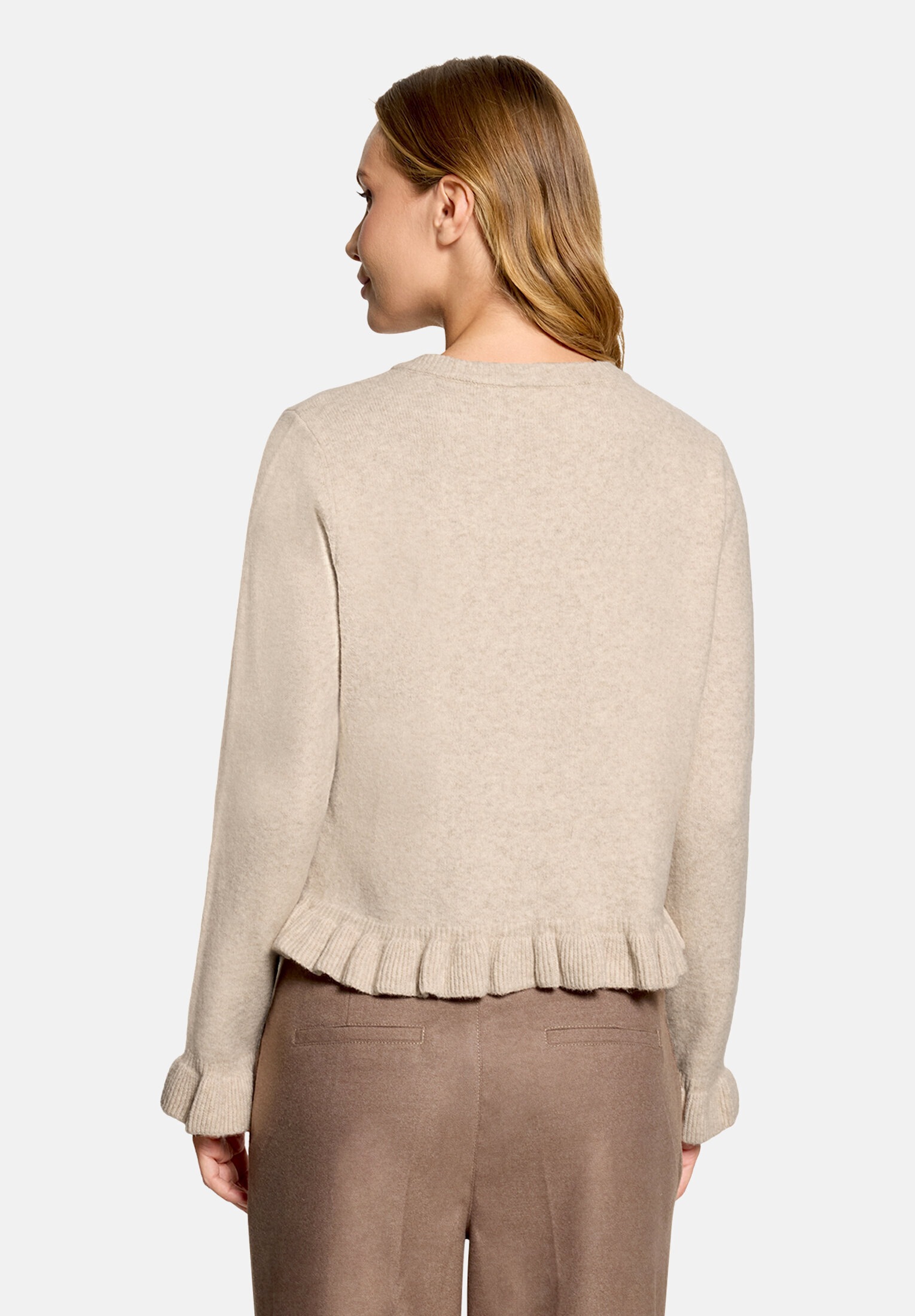 Cartoon Strickjacke »Damen mit Rüschen« 1