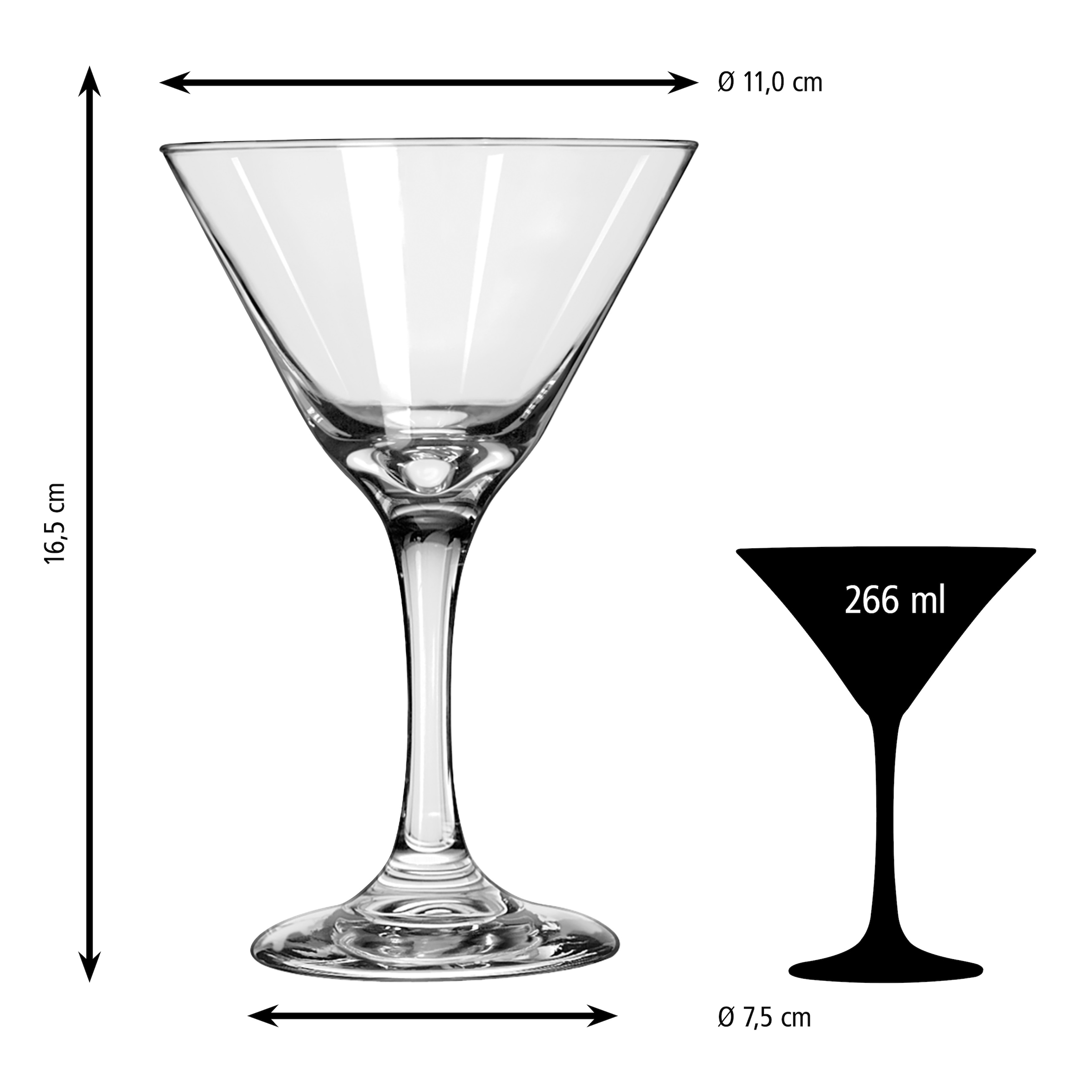 LIBBEY Martiniglas »Libbey Trinkglas, 12er Set -EMBASSY-«, (Set, 12 tlg.), 266 ml, hochwertig verarbeitet, im modernen Design