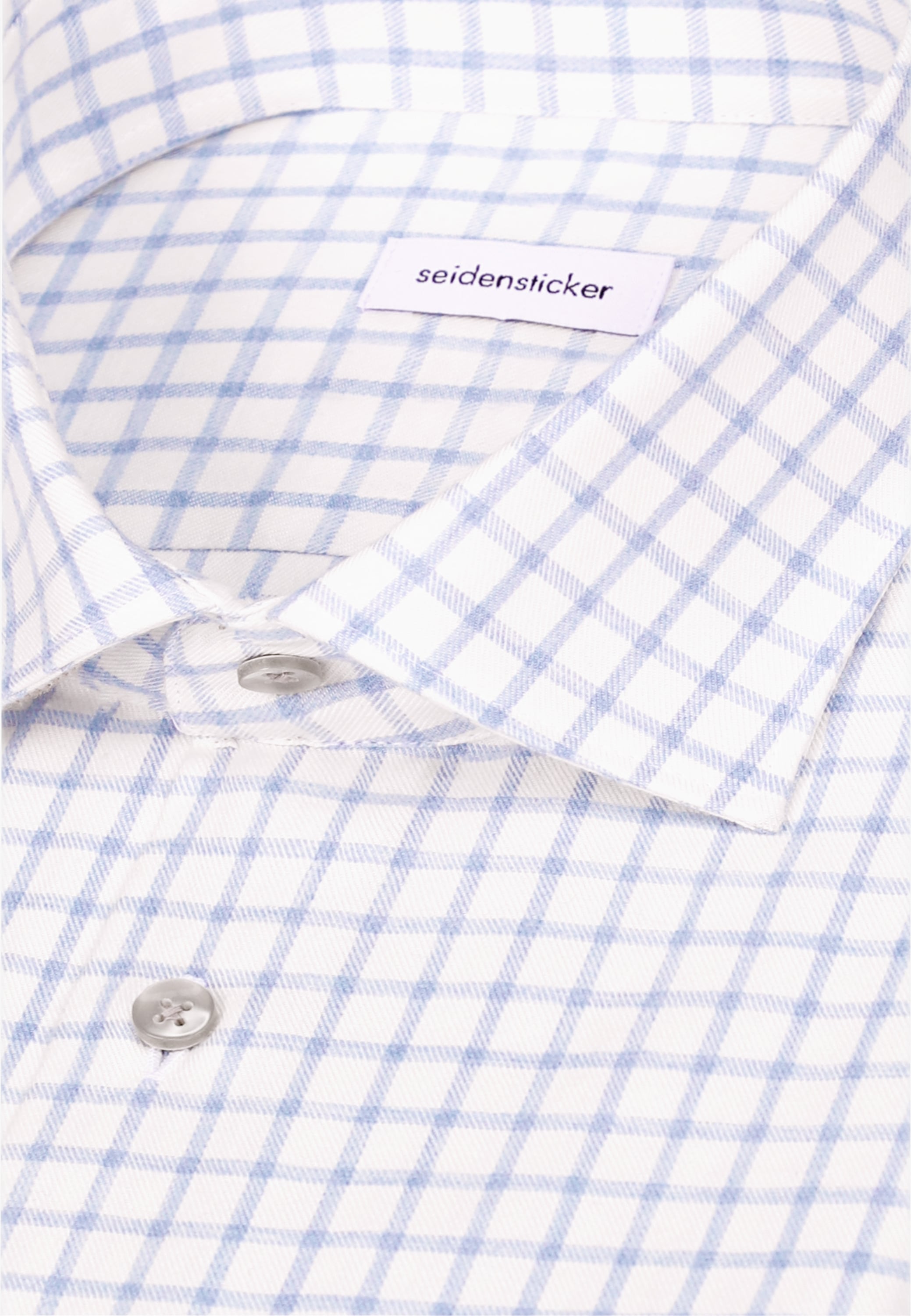 seidensticker Flanellhemd »Schwarze Rose« Slim 1/1 Kentkragen Karo