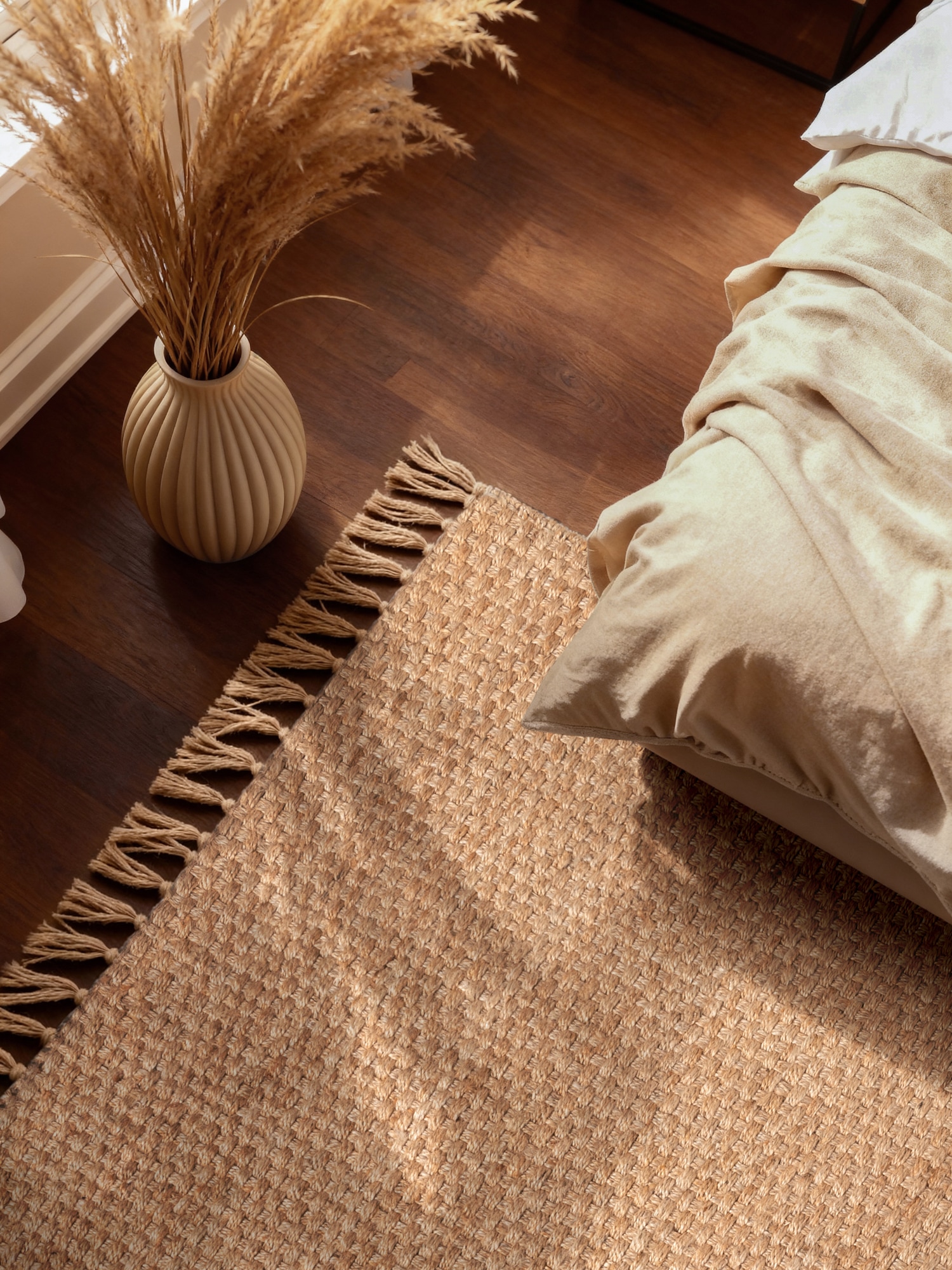 HANSE Home Teppich »Fjord« rechteckig 10 mm Höhe Jute, Handgemacht, Naturteppich, Wohnzimmer, Läufer, Fransen