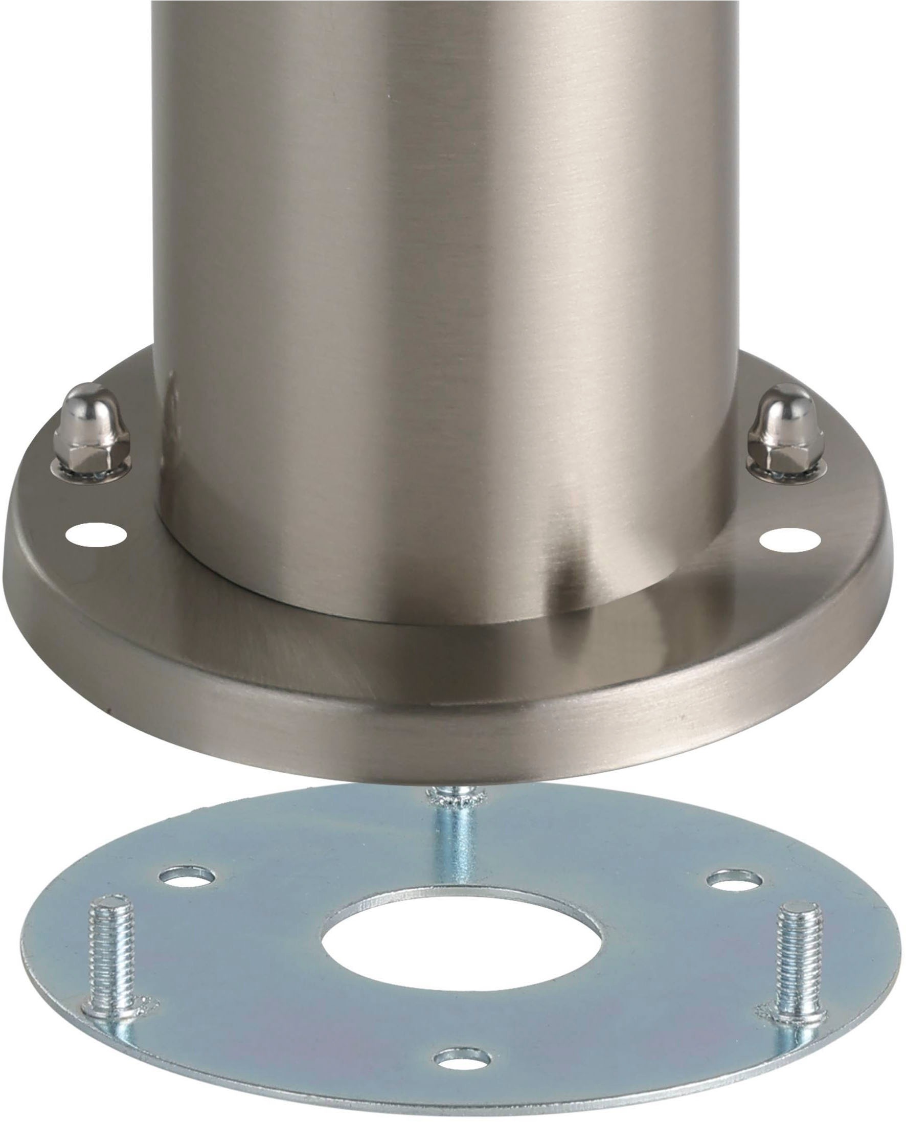 EGLO Stehlampe »Helsinki Stehlampe, Außenleuchte, silber, weiß, E27, IP44, Lampe« E27 1 Stk. Stehleuchte - H45 x Ø7,5 cm - edelstahl - 1X12W exkl.