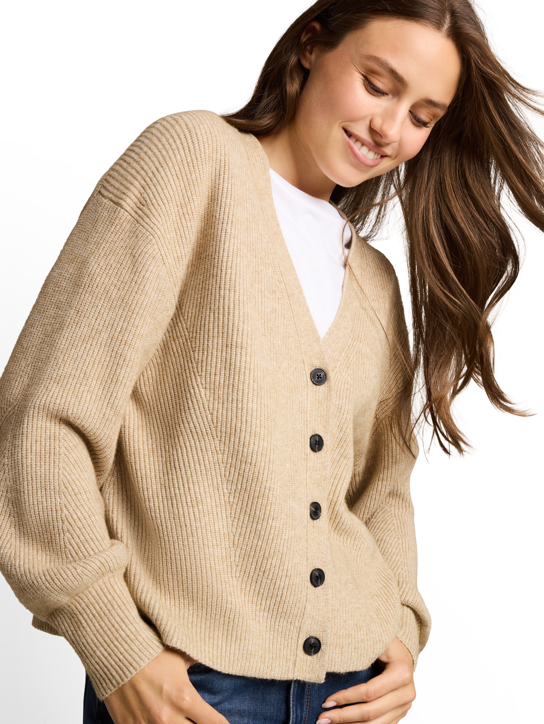 TOM TAILOR Strickjacke »Oversized« mit V-Ausschnitt