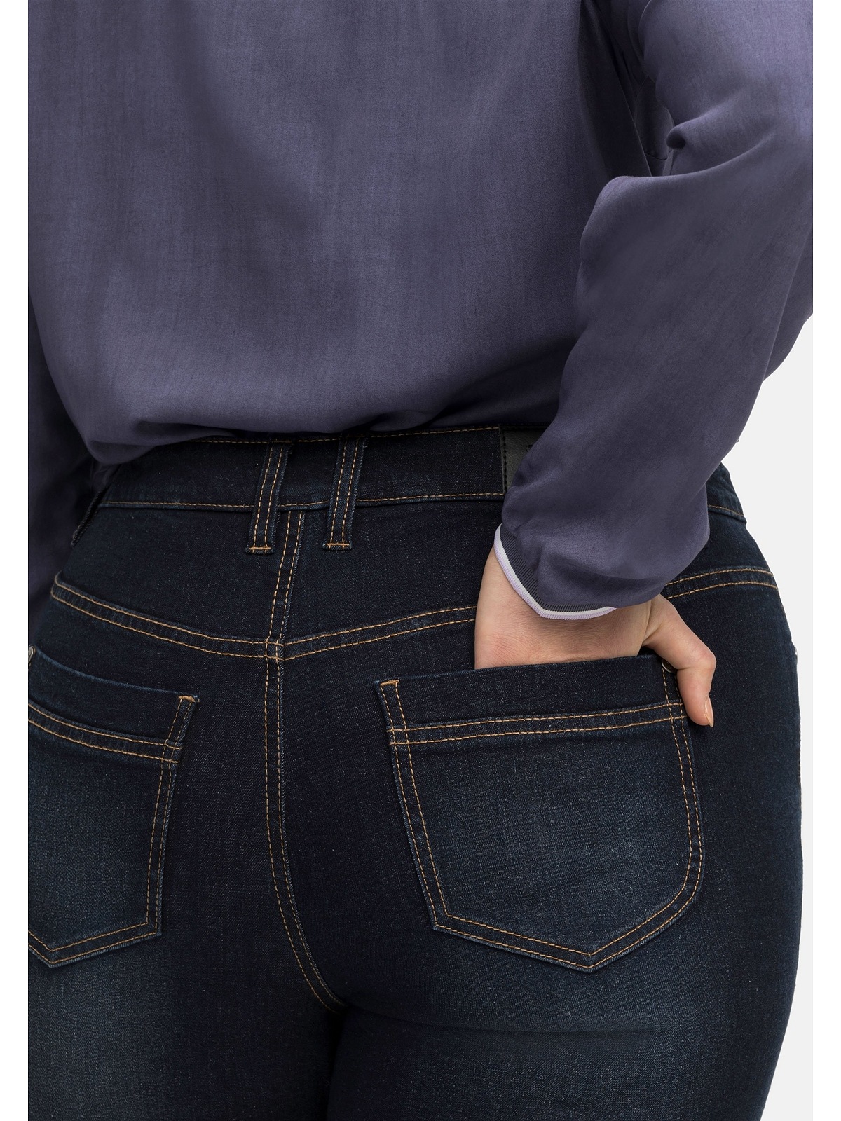 Sheego Bootcut-Jeans Used-Effekten, mit Größen«, | »Große extralang kaufen BAUR