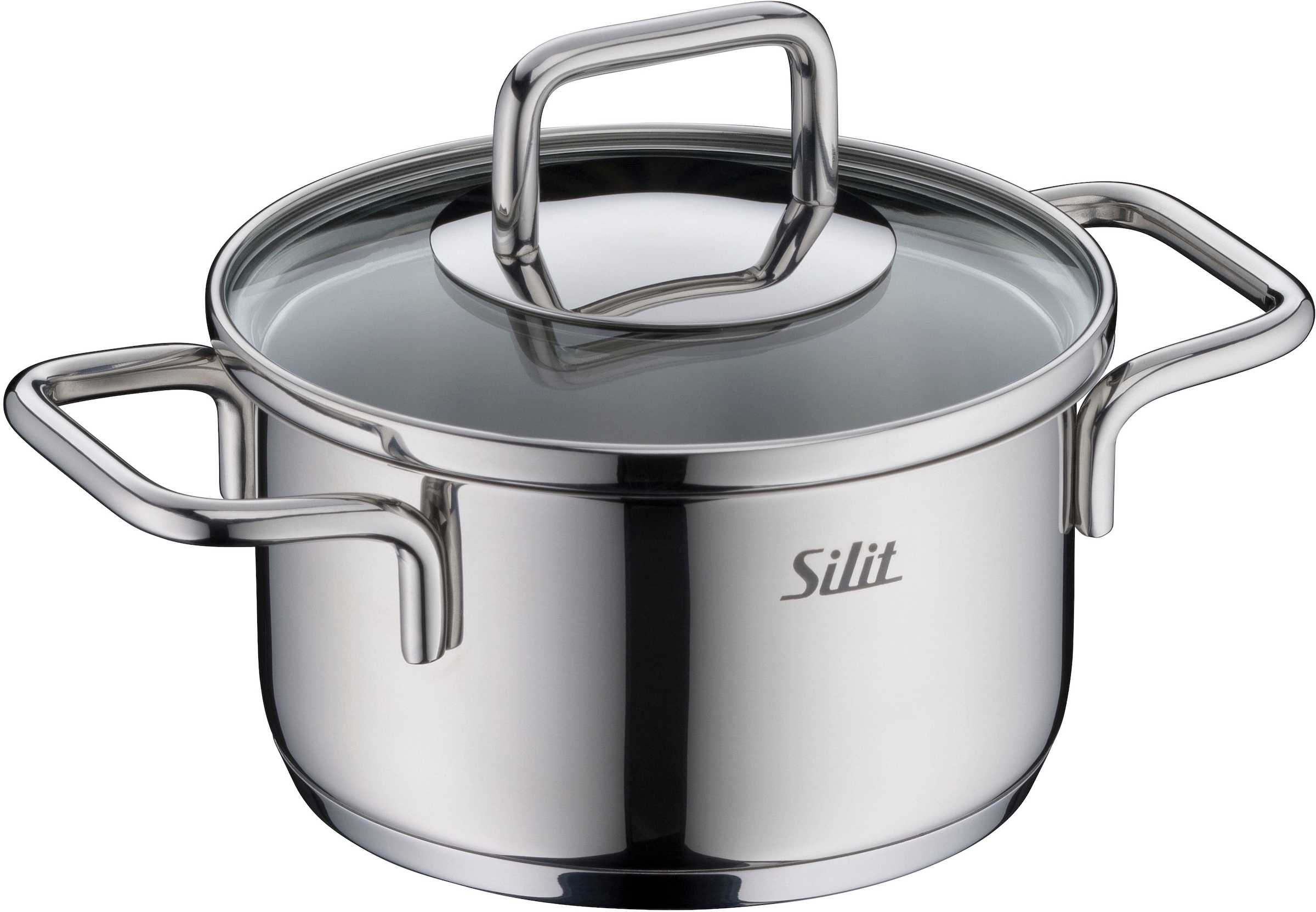 Silit Topf-Set »Extra Cook«, Edelstahl 18/10, (Set, 8 tlg., 4-teiliges Mini-Topf-Set), SiliTherm Universalboden, induktionsgeeignet, spülmaschinengeeignet