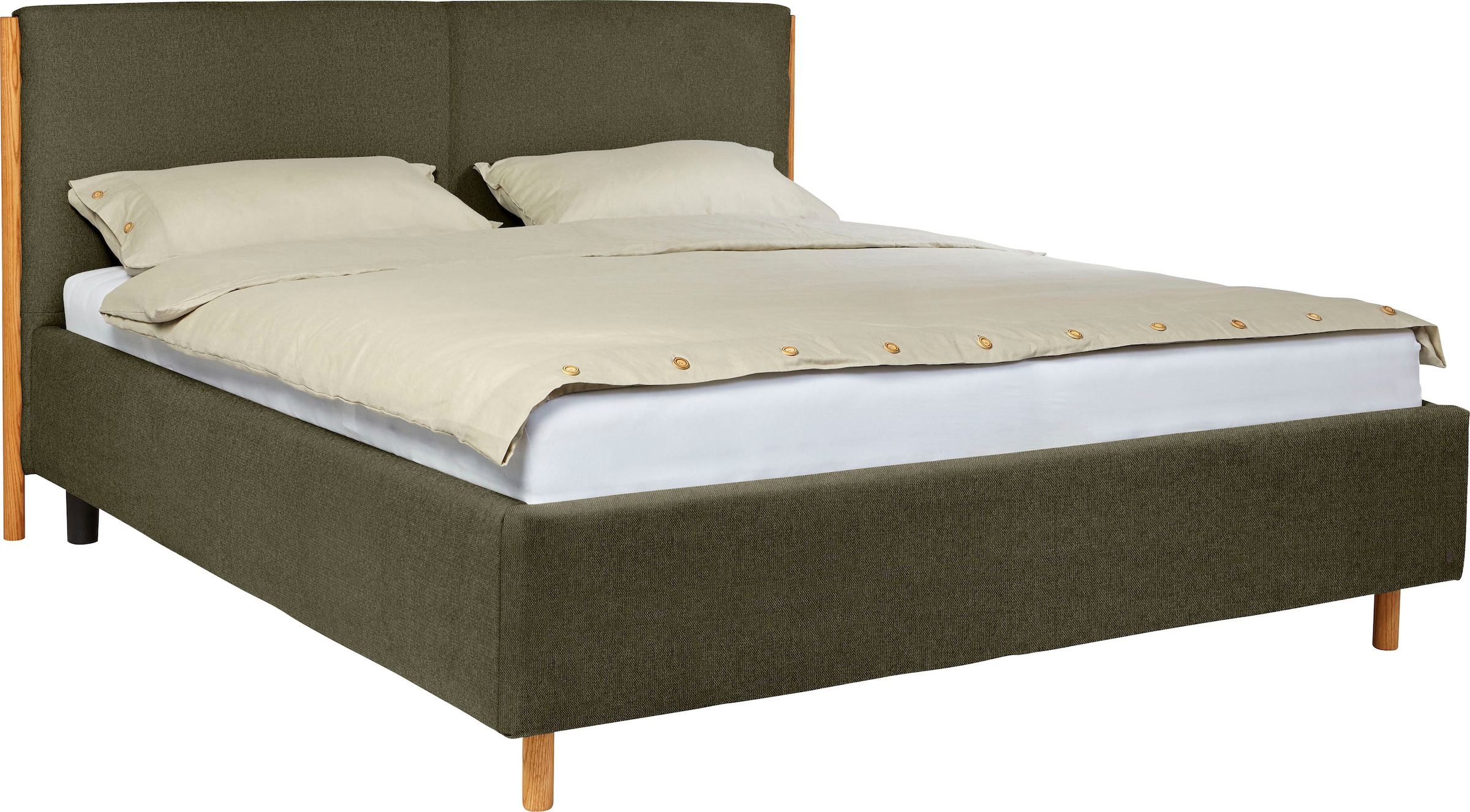 TOM TAILOR HOME Polsterbett »CALIFORNIA BED«, mit seitlichen Holzakzenten am Kopfteil