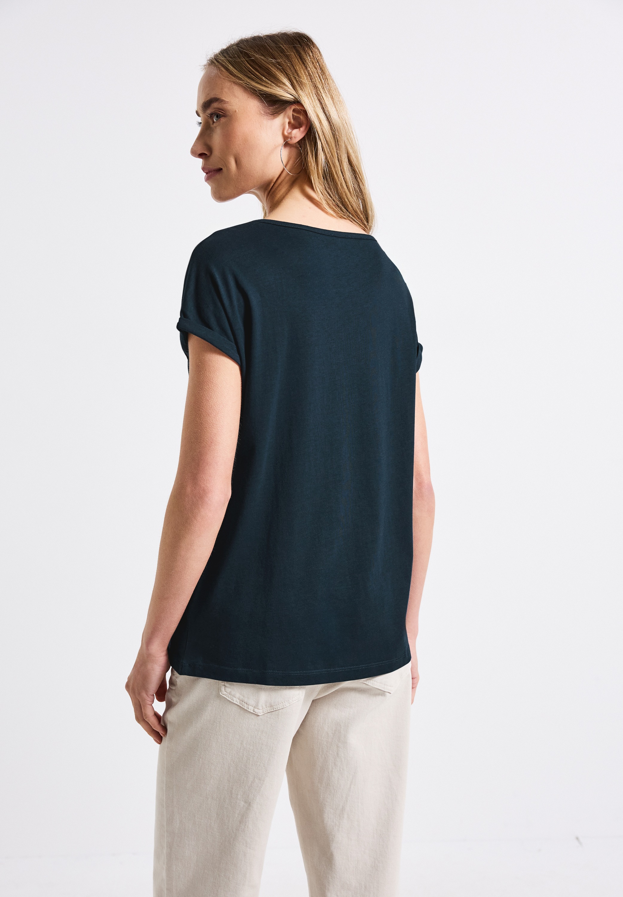 STREET ONE T-Shirt, aus Baumwolle mit Stretchante
