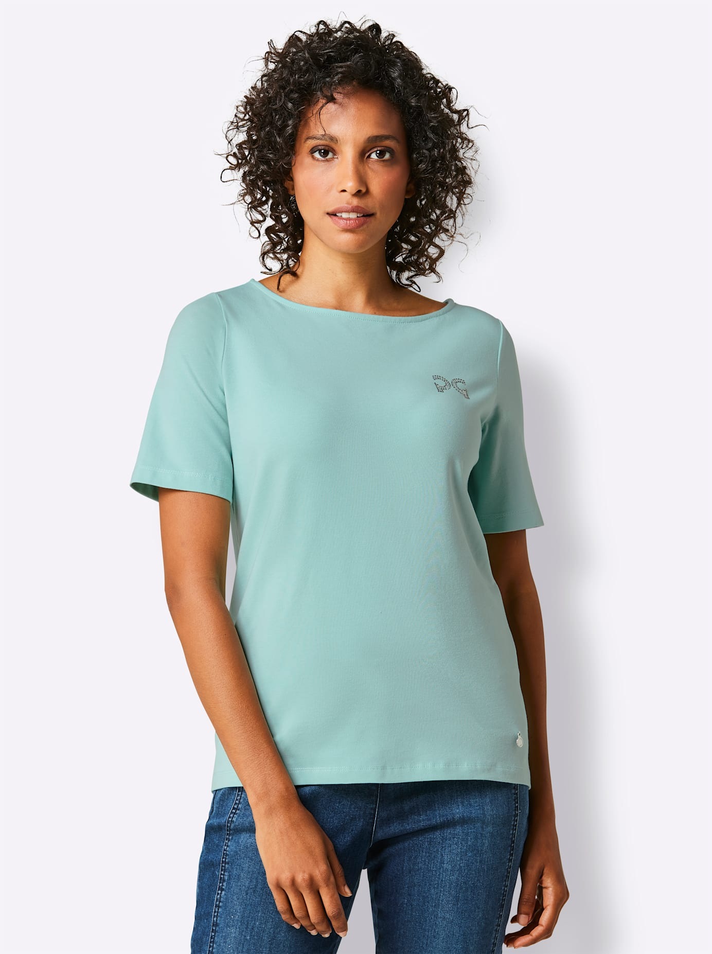 CREATION L PREMIUM Kurzarmshirt "Pima-Baumwoll-Shirt" 1 Stk. tlg. günstig online kaufen