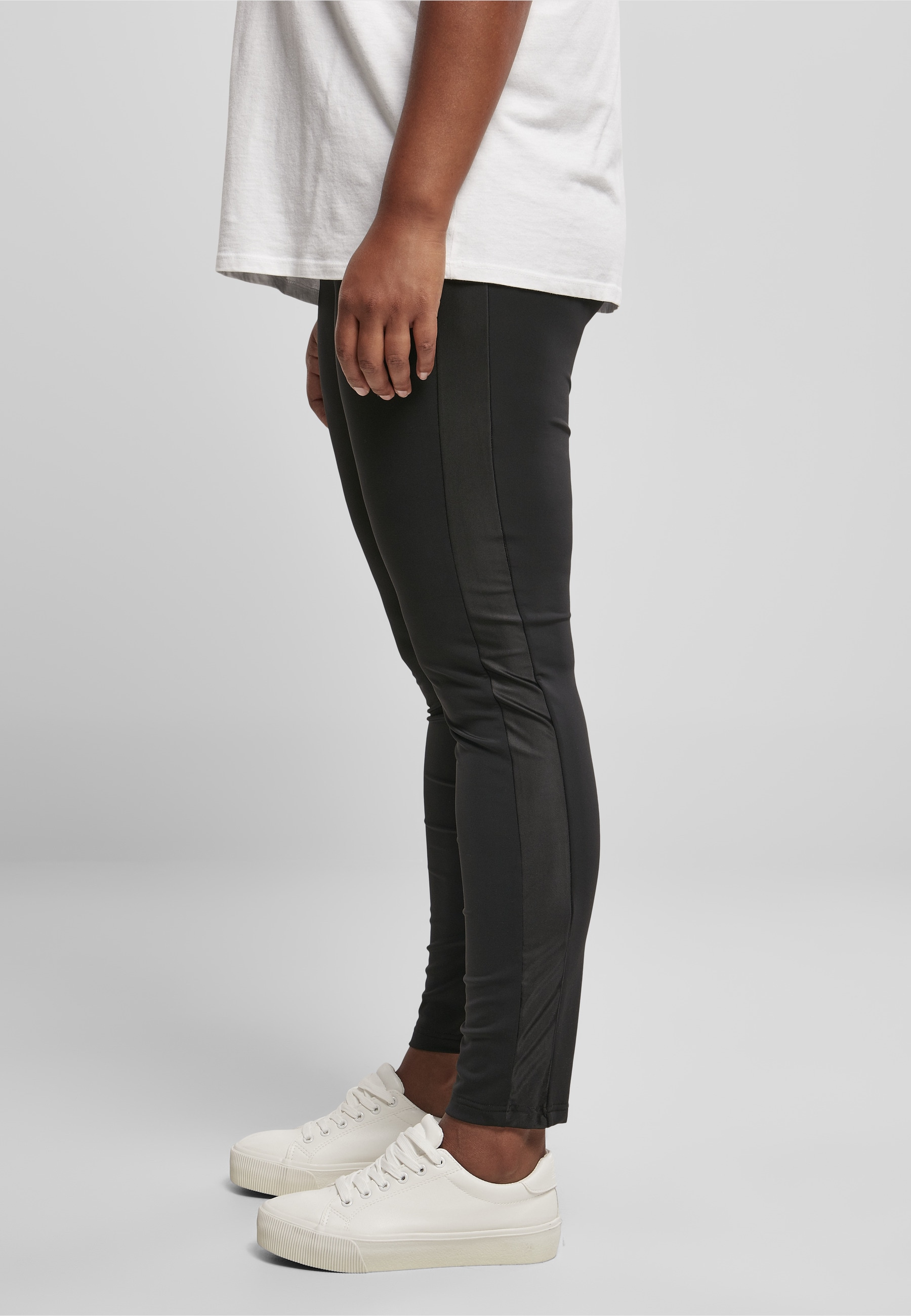 URBAN CLASSICS Leggings »Urban Classics Damen Ladies Highwaist Shiny Stripe Leggings«