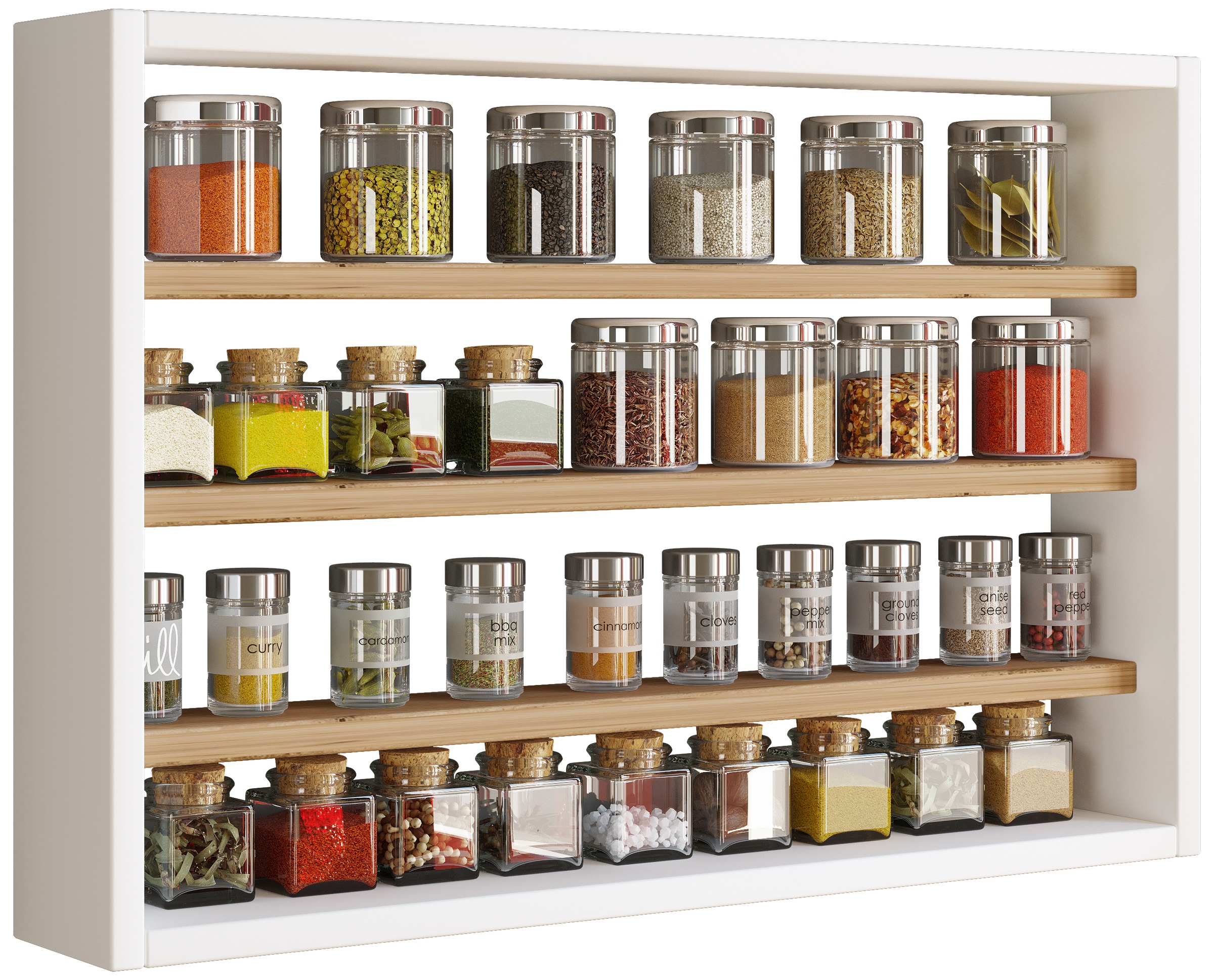 Hängeschrank VCM, B:60cm T:10cmweiß, honig, eiche, Obermaterial: 100% Holz Wood., Küche, Schränke, "Holz Wandregal Gewürzregal Regal Küche Esaldi M"