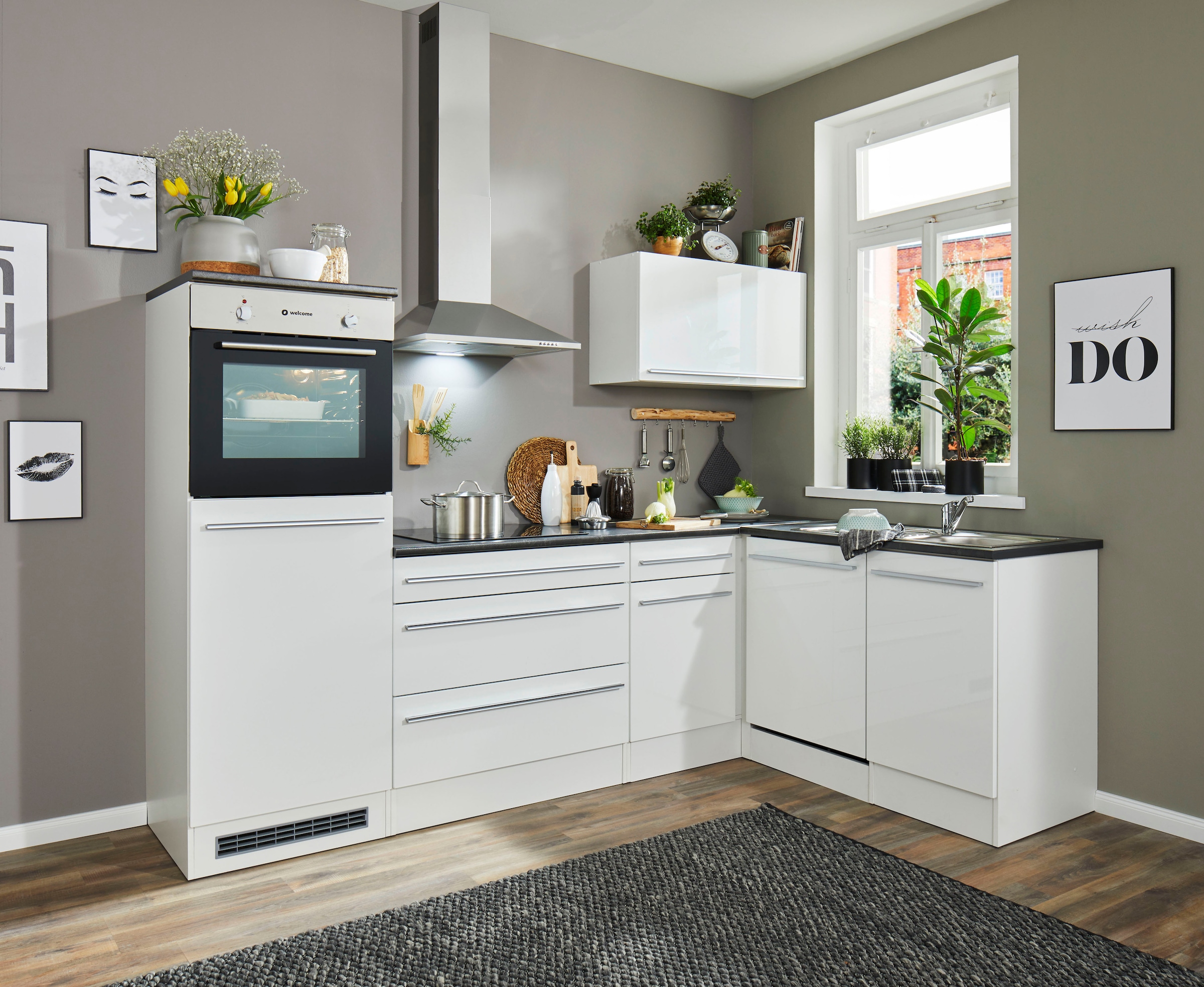 BASIC by Balculina Küchenzeile »Jazz«, Breite 260 cm, wahlweise mit E-Geräten