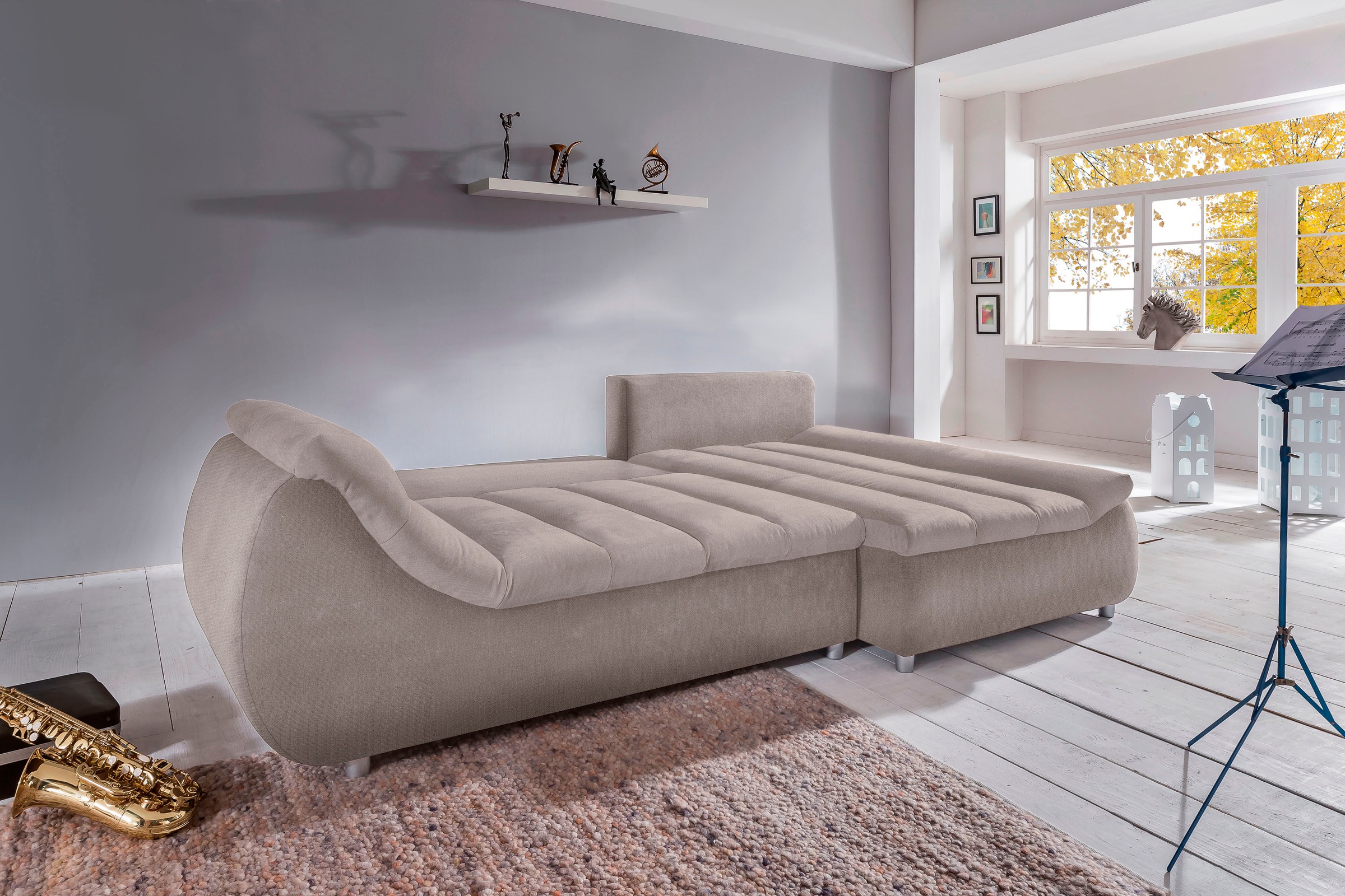 Home affaire Ecksofa "Imola, bequem, aktuelle Steppung im Sitz, L-Form, Bre günstig online kaufen