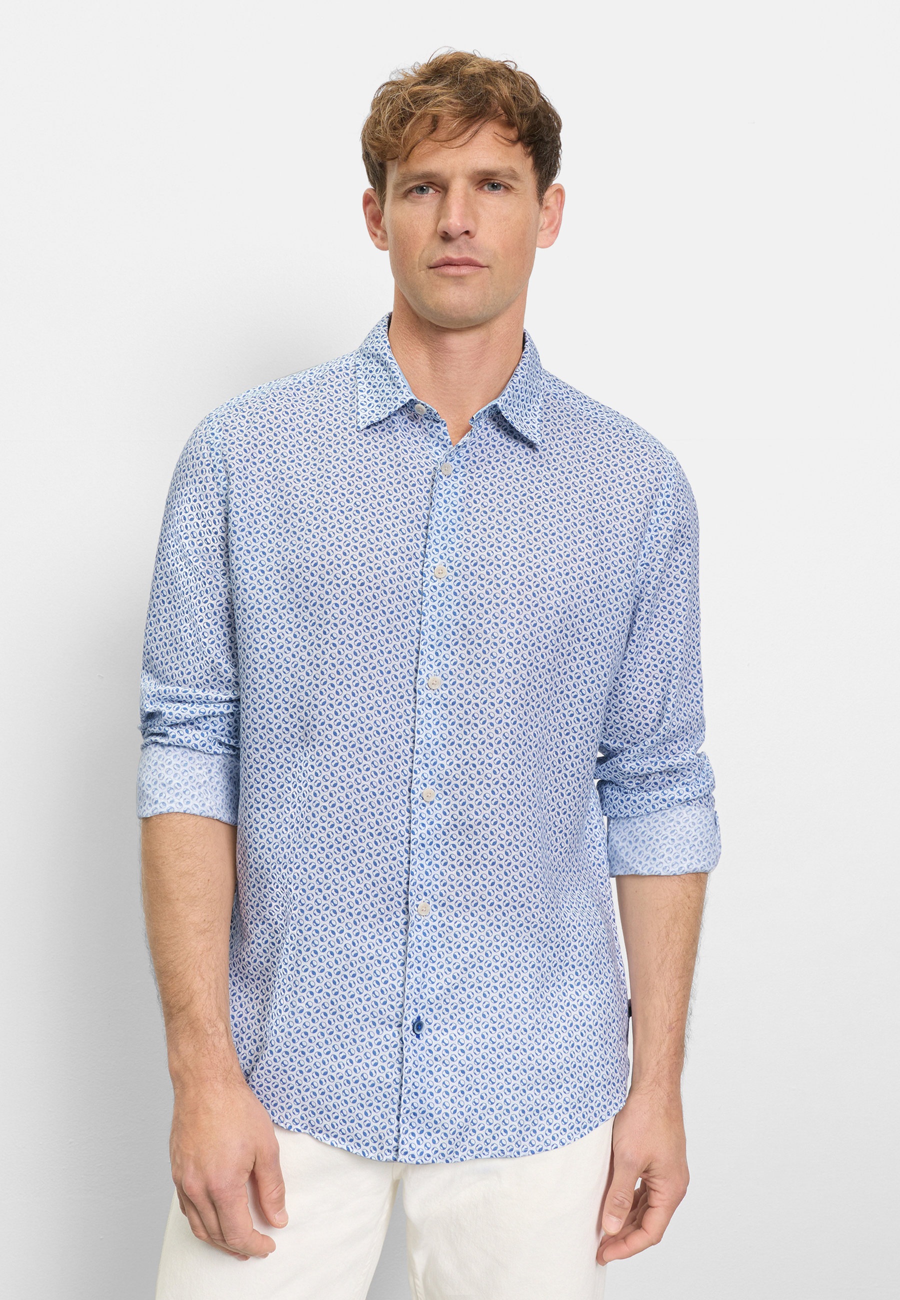 OLYMP Casual Regular Fit Kent Long Sleeve Shirt Blue XL 4