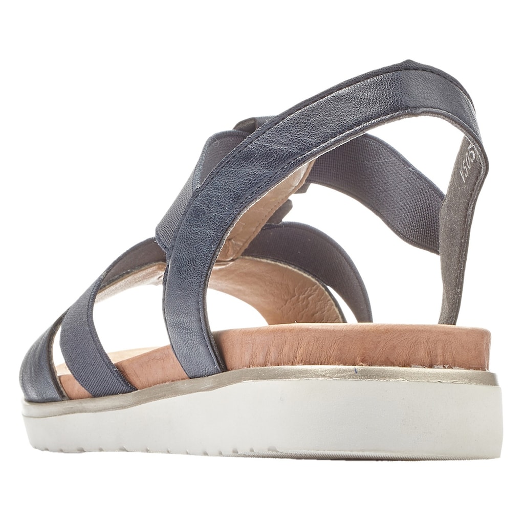 Rieker Riemchensandale, Sommerschuh, Sandalette, Blockabsatz, mit Stretchriemchen