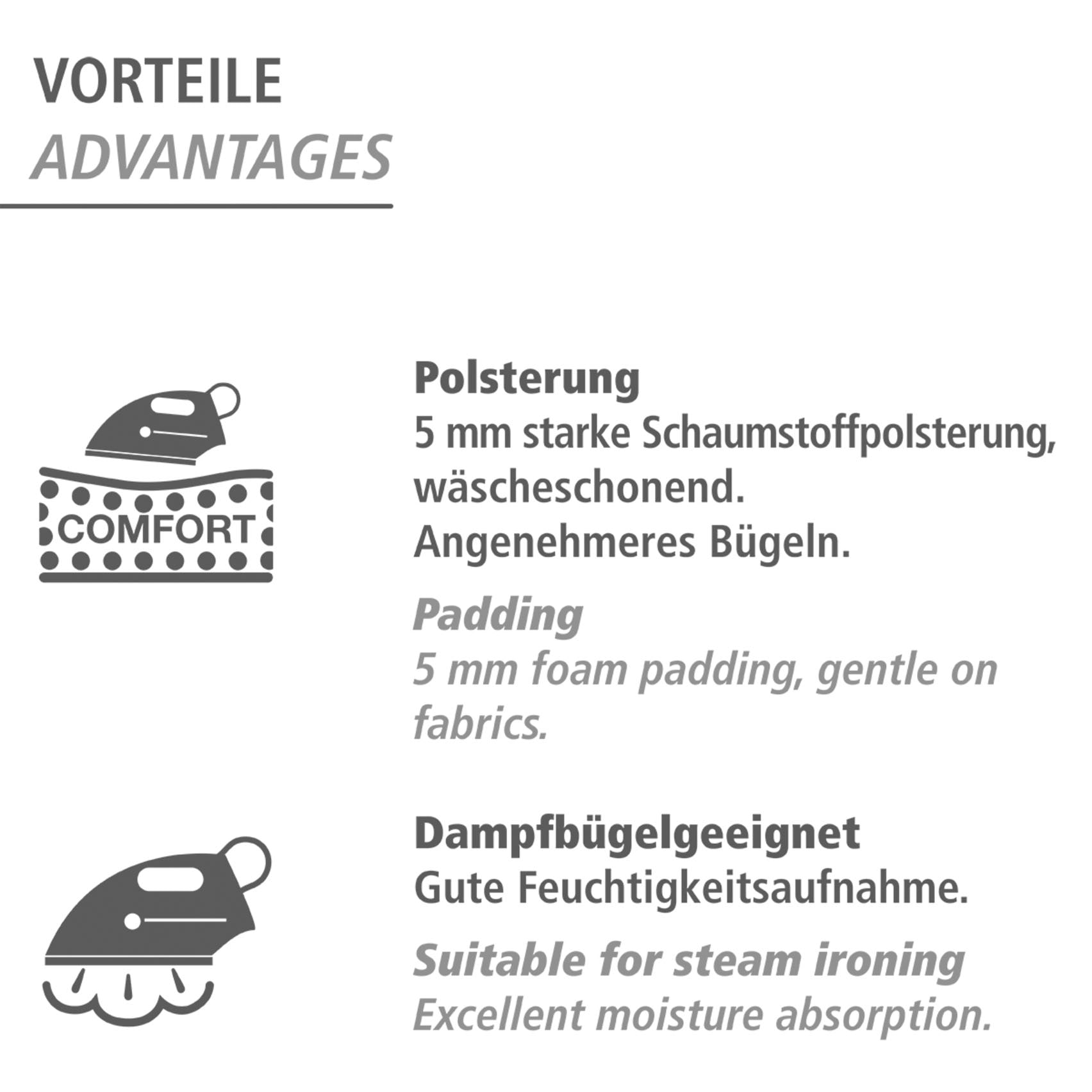 WENKO Bügelbrett »Modell Base«, Bügelfläche 110 cmx30 cm, höhenverstellbarer Bügeltisch, platzsparend klappbar