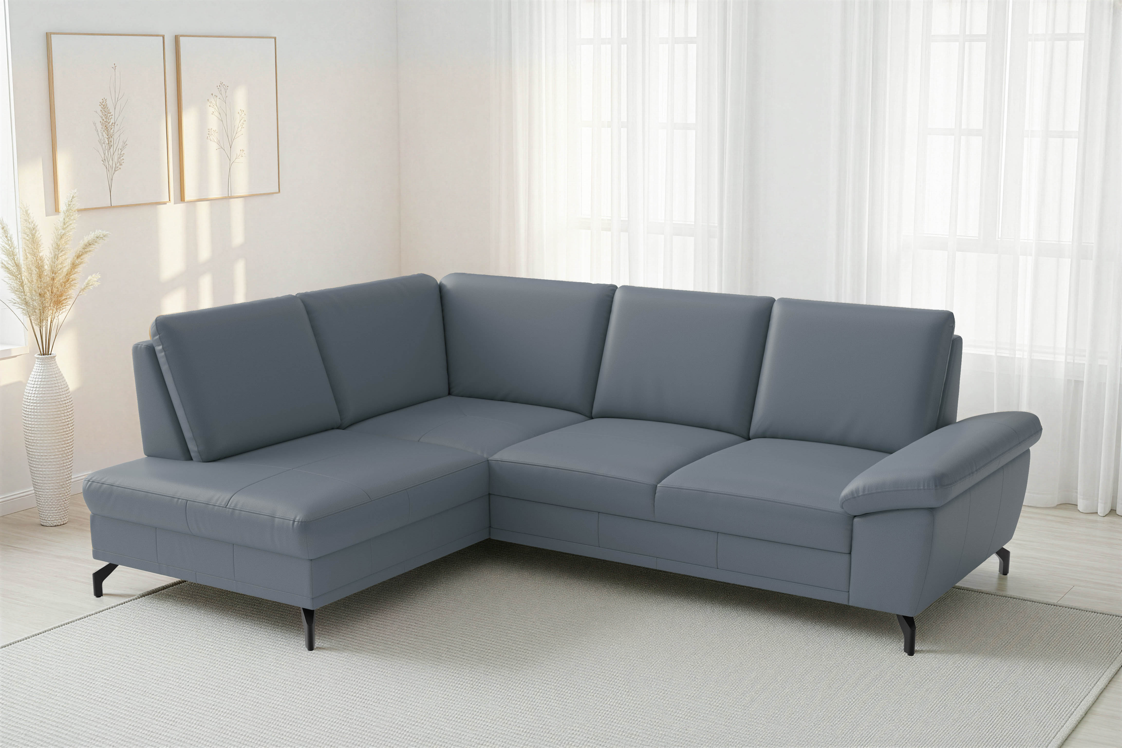 sit&more Ecksofa "Chelsea L-Form, B: 249 cm, Armteil- & Sitztiefenverstellung, Leder" optional mit Schlaffunktion und Bettkasten
