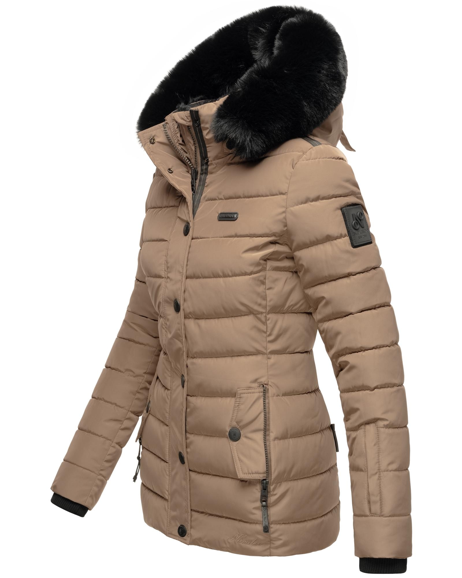 Navahoo Steppjacke »Milianaa«, mit Kapuze, Edle Winterjacke mit weicher Kunstfell-Kapuze