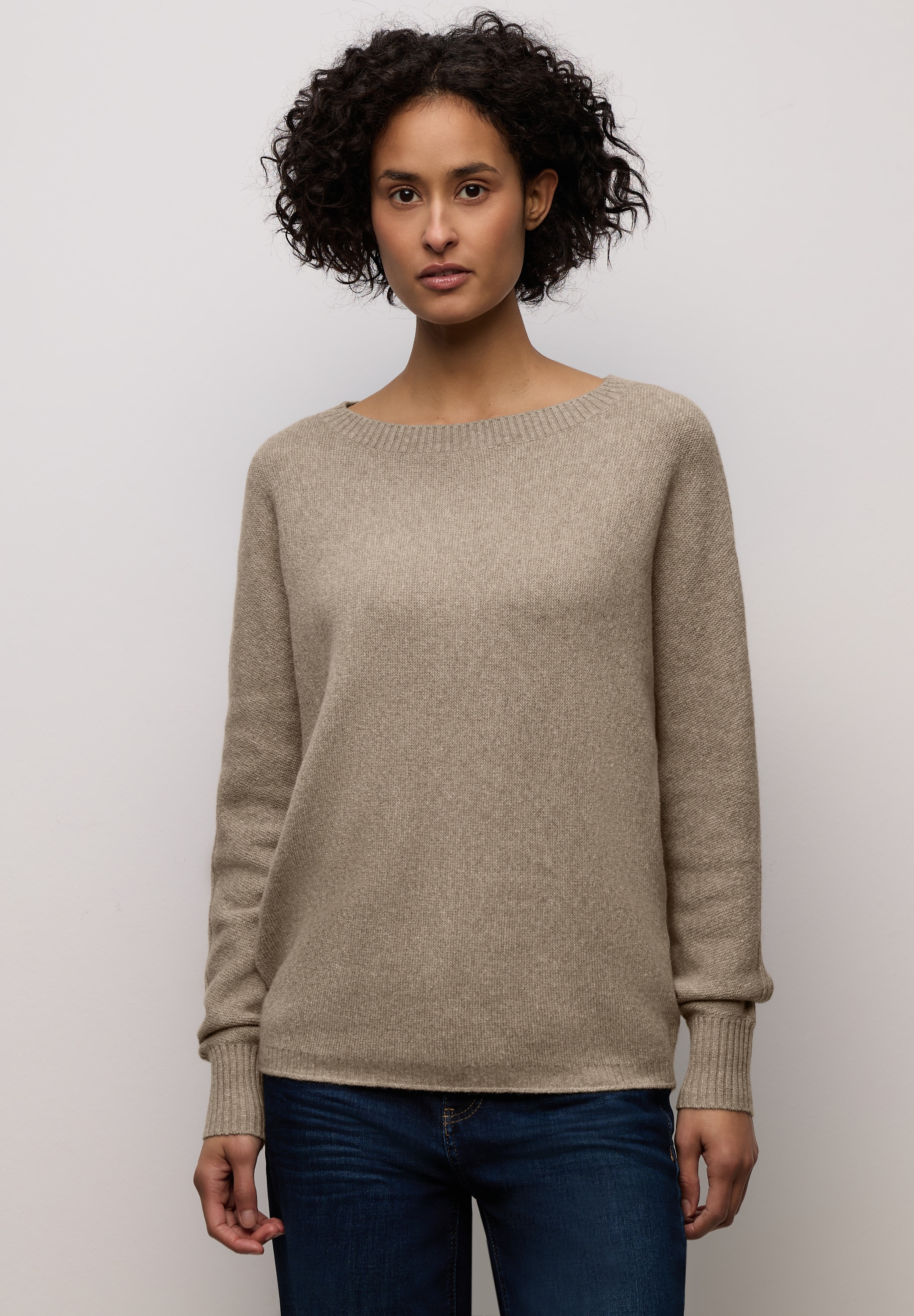 STREET ONE Strickpullover mit Materialmix