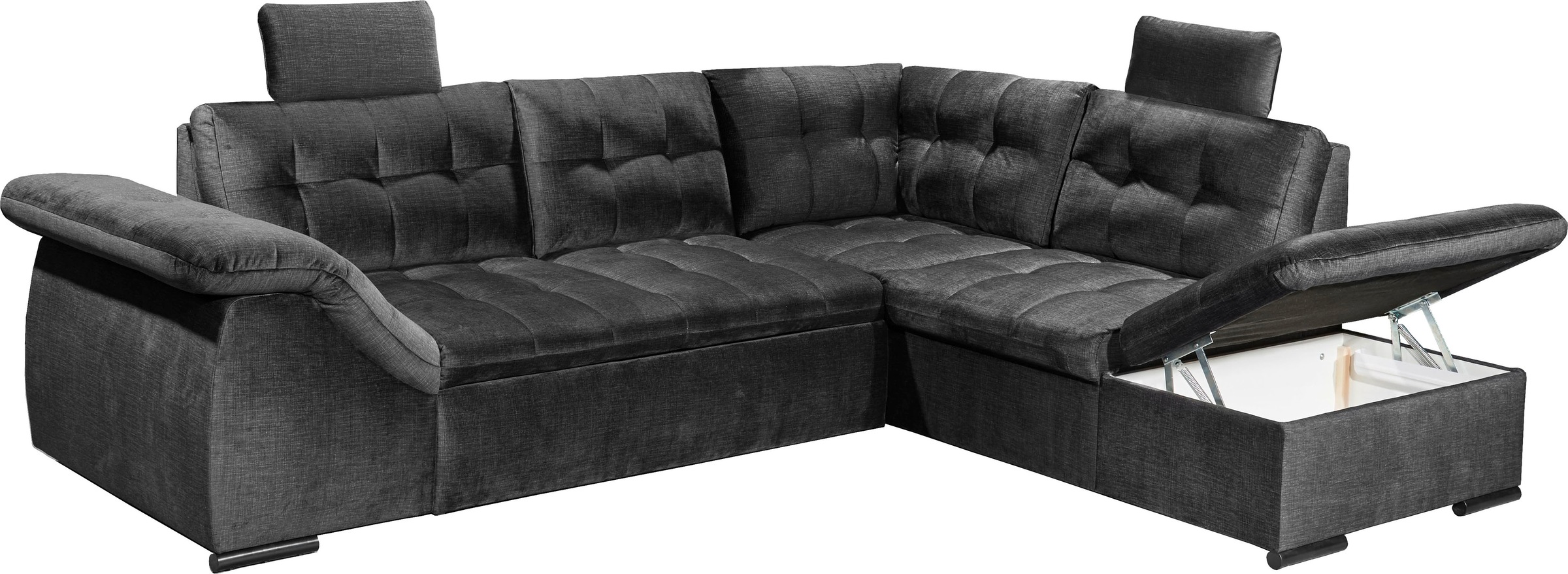 ED EXCITING DESIGN Ecksofa »Estrella L-Form«, mit Bettfunktion, Bettkasten, Armteilverstellung & Kopfstützen