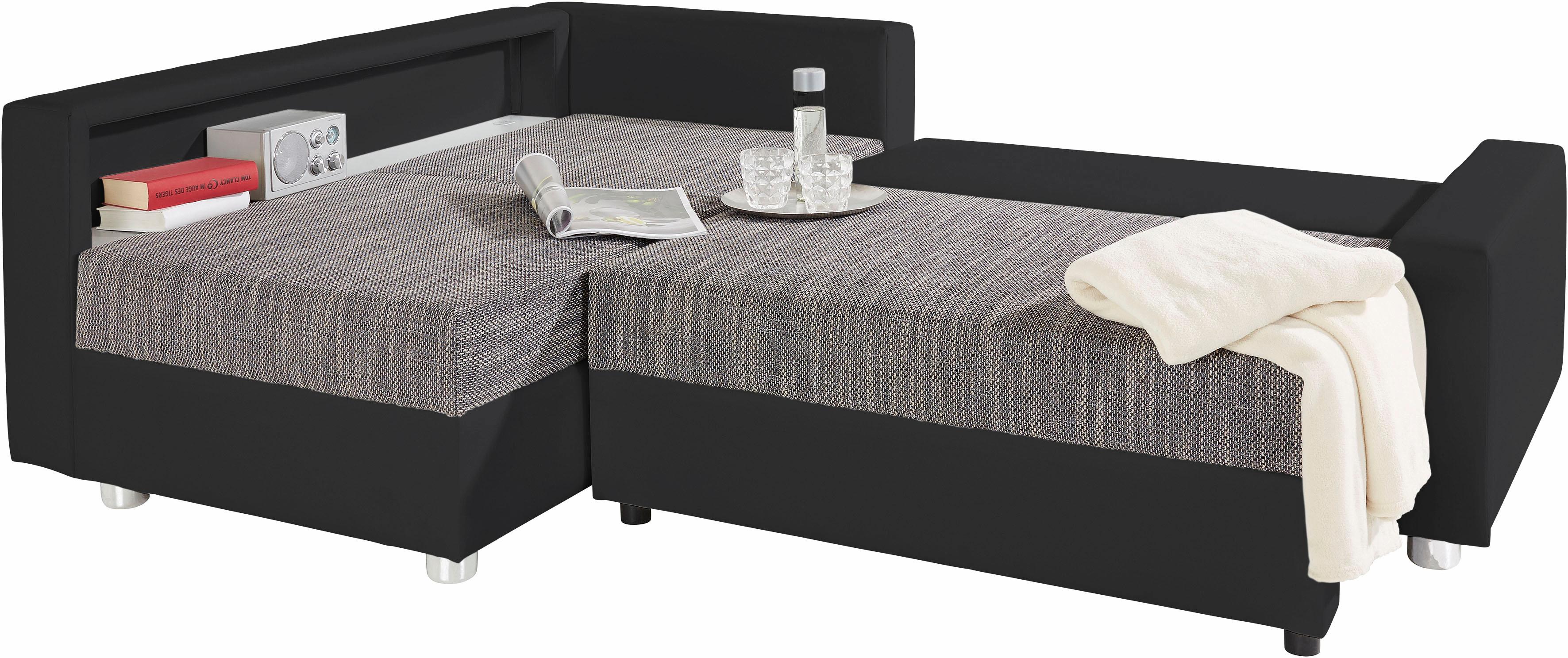 Thumbnail - COLLECTION AB Ecksofa "Relax L-Form" inklusive Bettfunktion, Federkern, wahlweise mit RGB-LED-Beleuchtung