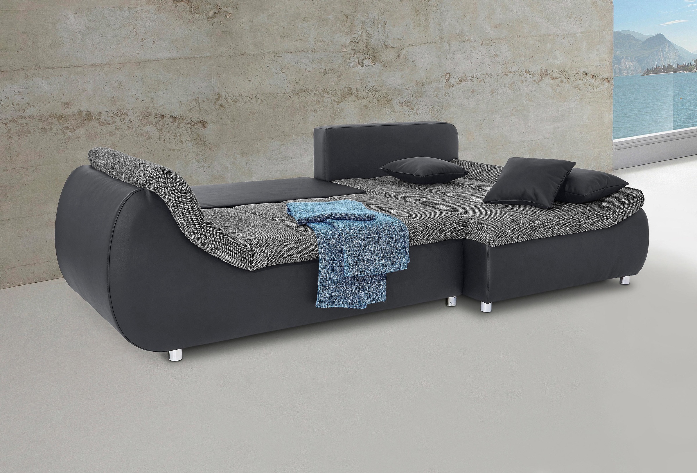 Home affaire Ecksofa "Imola, bequem, aktuelle Steppung im Sitz, L-Form, Bre günstig online kaufen