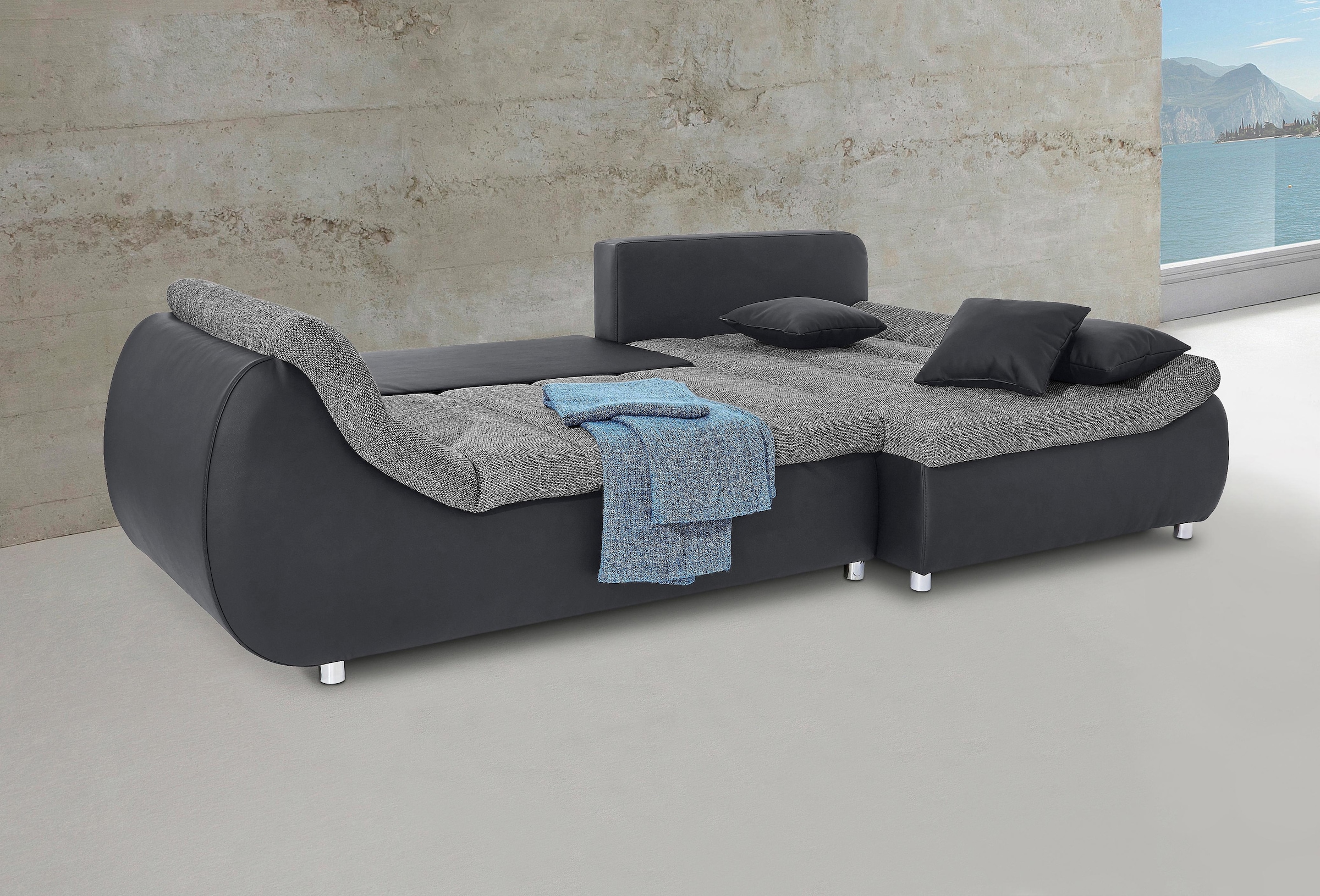 INOSIGN Ecksofa "Imola elegant und bequem, aktuelle Steppung im Sitz, L-For günstig online kaufen
