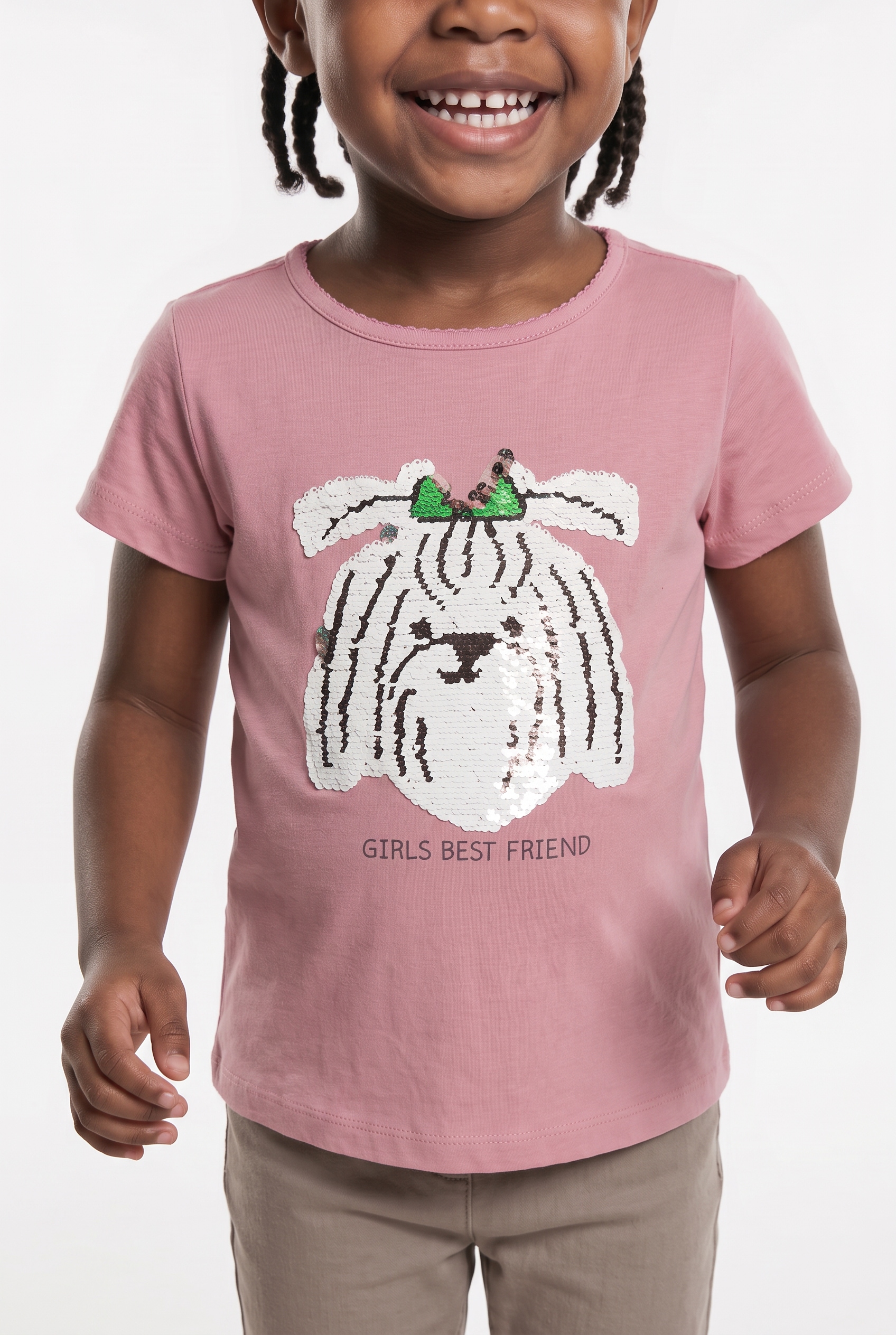 s.Oliver Junior Kurzarmshirt mit Pailletten, für Girls