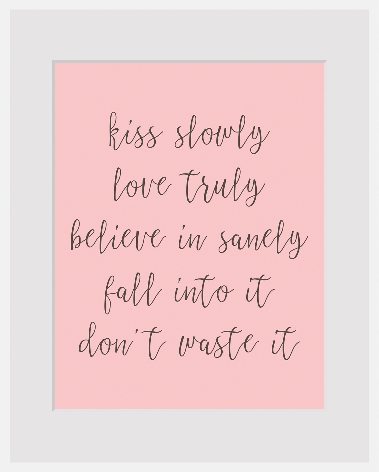 queence Bild »kiss slowly«, Sprüche & Texte, Spruch, gerahmt