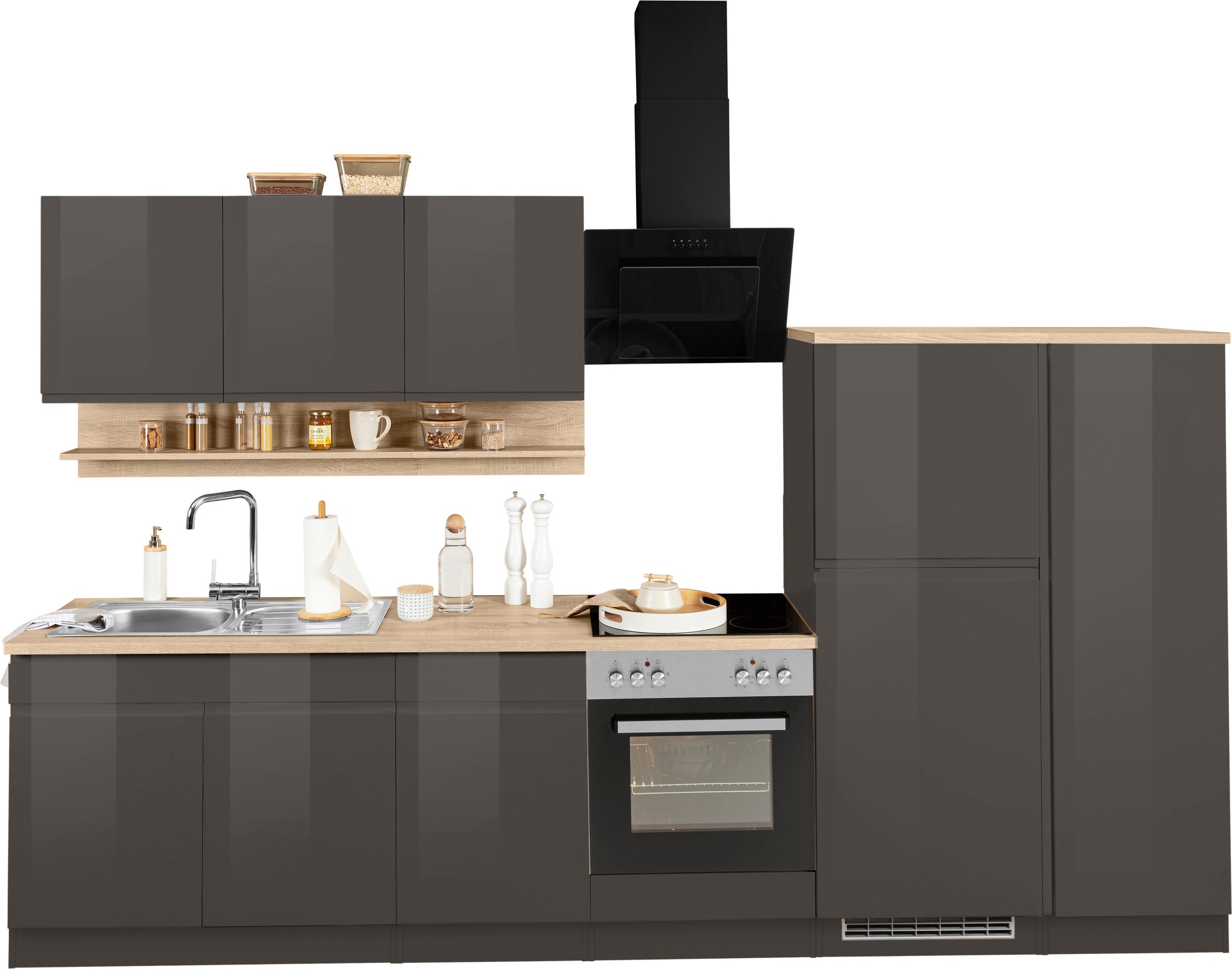 HELD MÖBEL Küchenzeile "Virginia", Breite 320 cm, wahlweise mit E-Geräten günstig online kaufen