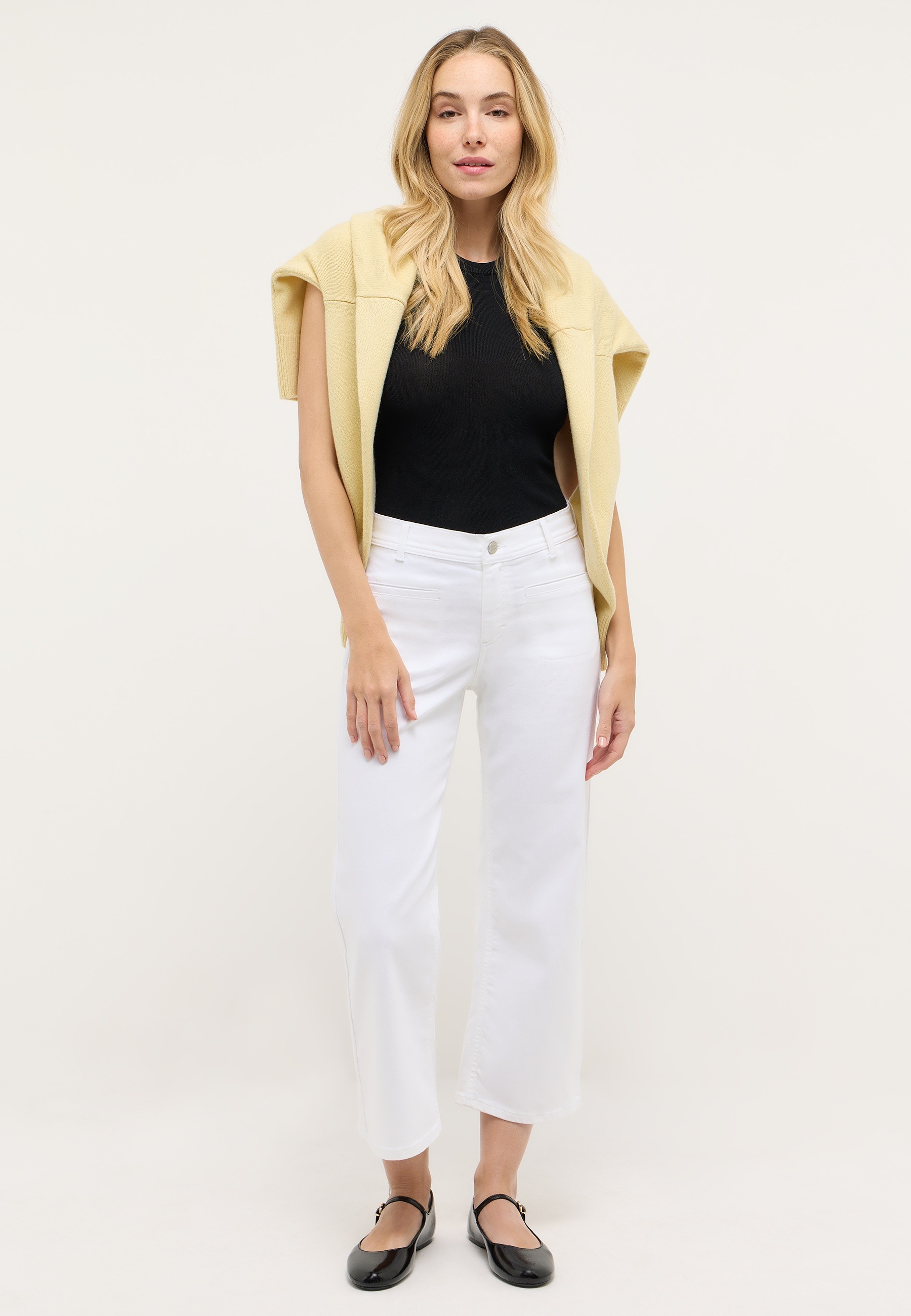 ANGELS Stretch-Jeans »LINN POCKET« in modisch verkürzter Länge mit weitem Bein, Stretch
