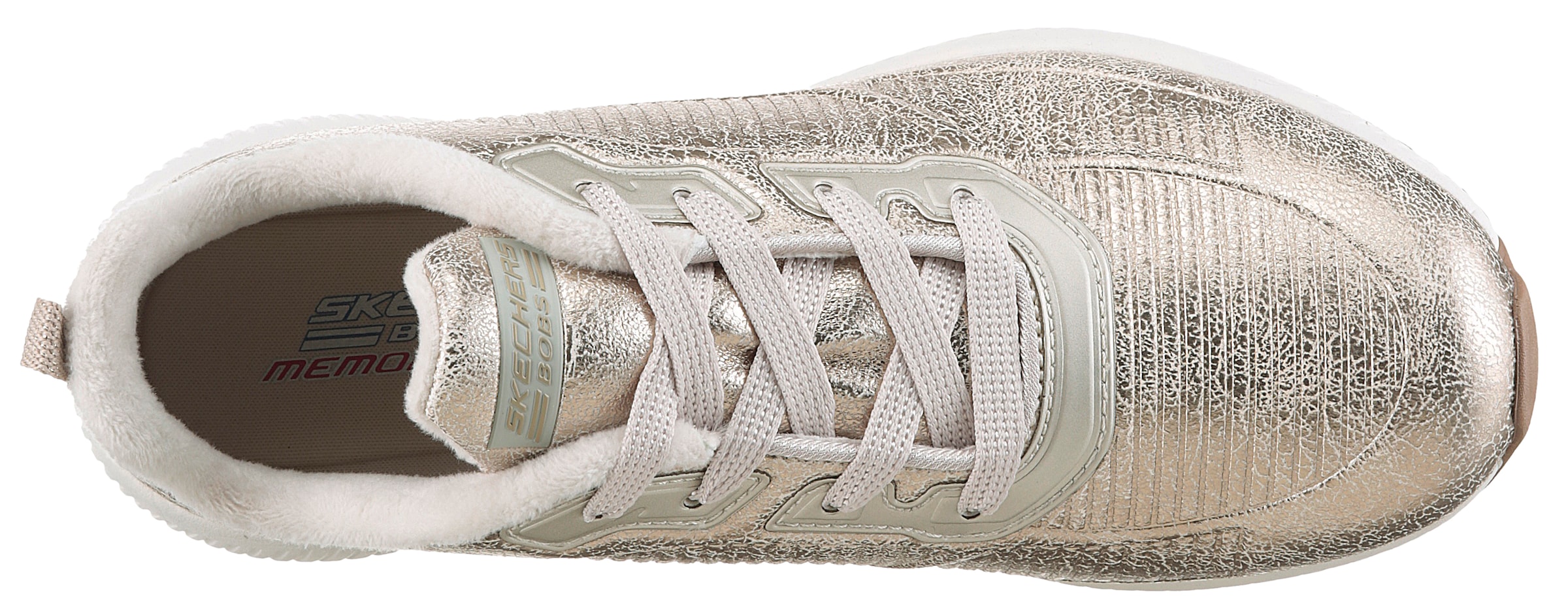 Skechers Keilsneaker »BOBS SQUAD-SPARKLE LIFE«, Freizeitschuh, Halbschuh, Schnürschuh im glänzenden Metallic-Look