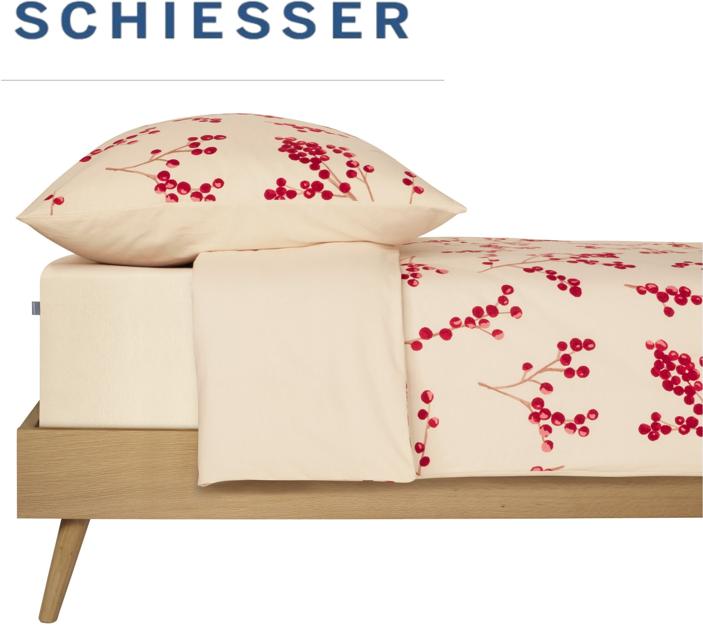 Schiesser Wendebettwäsche »Rowan aus weicher Baumwolle in wunderschönem Beerenprint« 2 Stk. OEKO-TEX® MADE IN GREEN